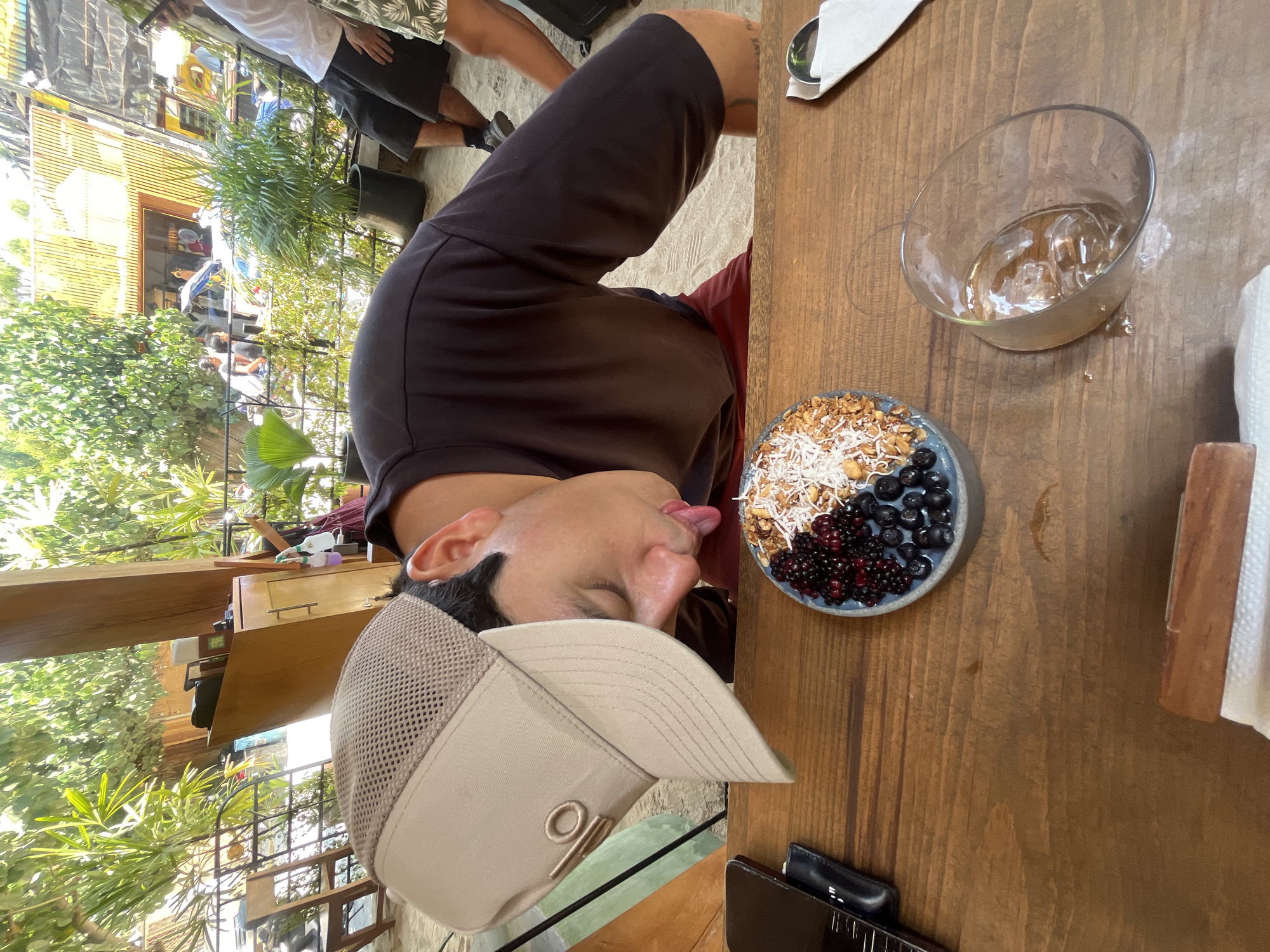 Cafe meal documented in Puerto Escondido featuring smoothie bowls