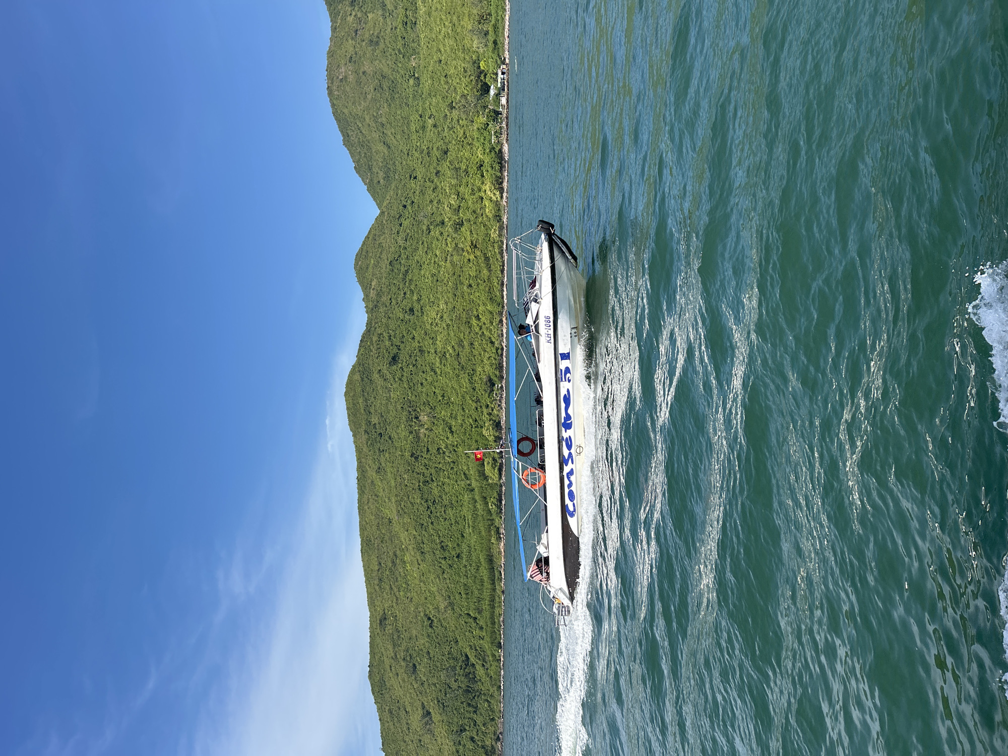 Busy boat traffic on the turquoise waters off Nha Trang