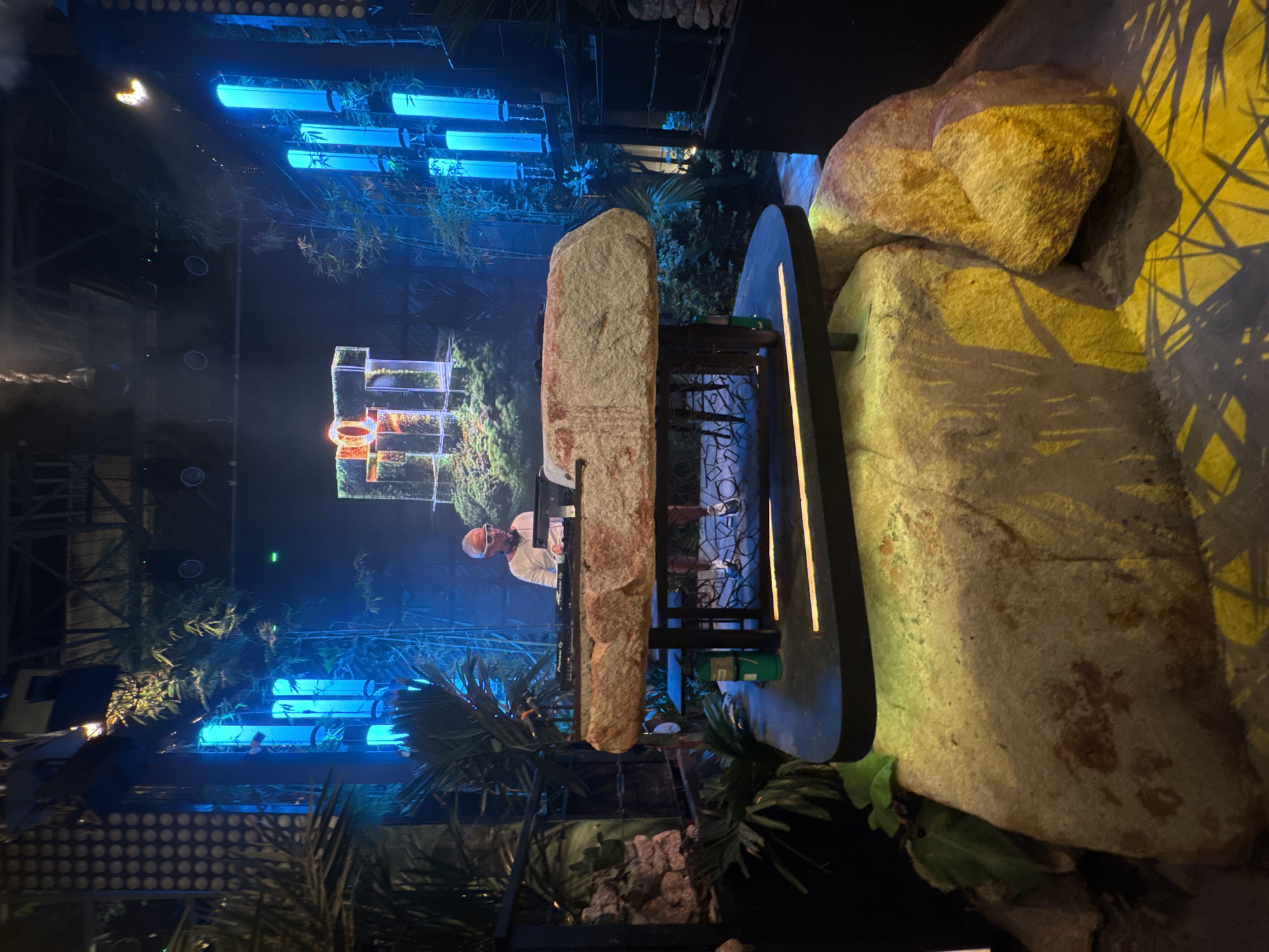 DJ performs at stone booth venue in Thailand
