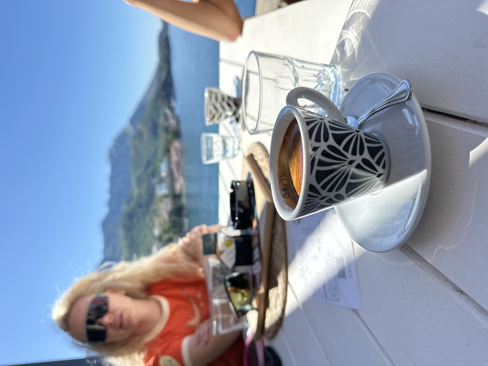 Morning coffee shared at coastal table in Boreti, Montenegro