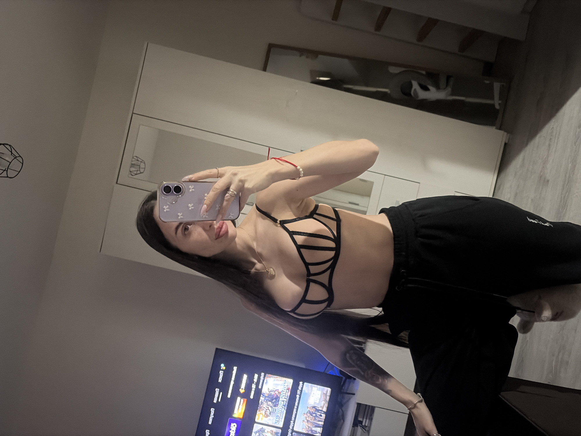 Woman takes mirror selfies in Saint Petersburg apartment
