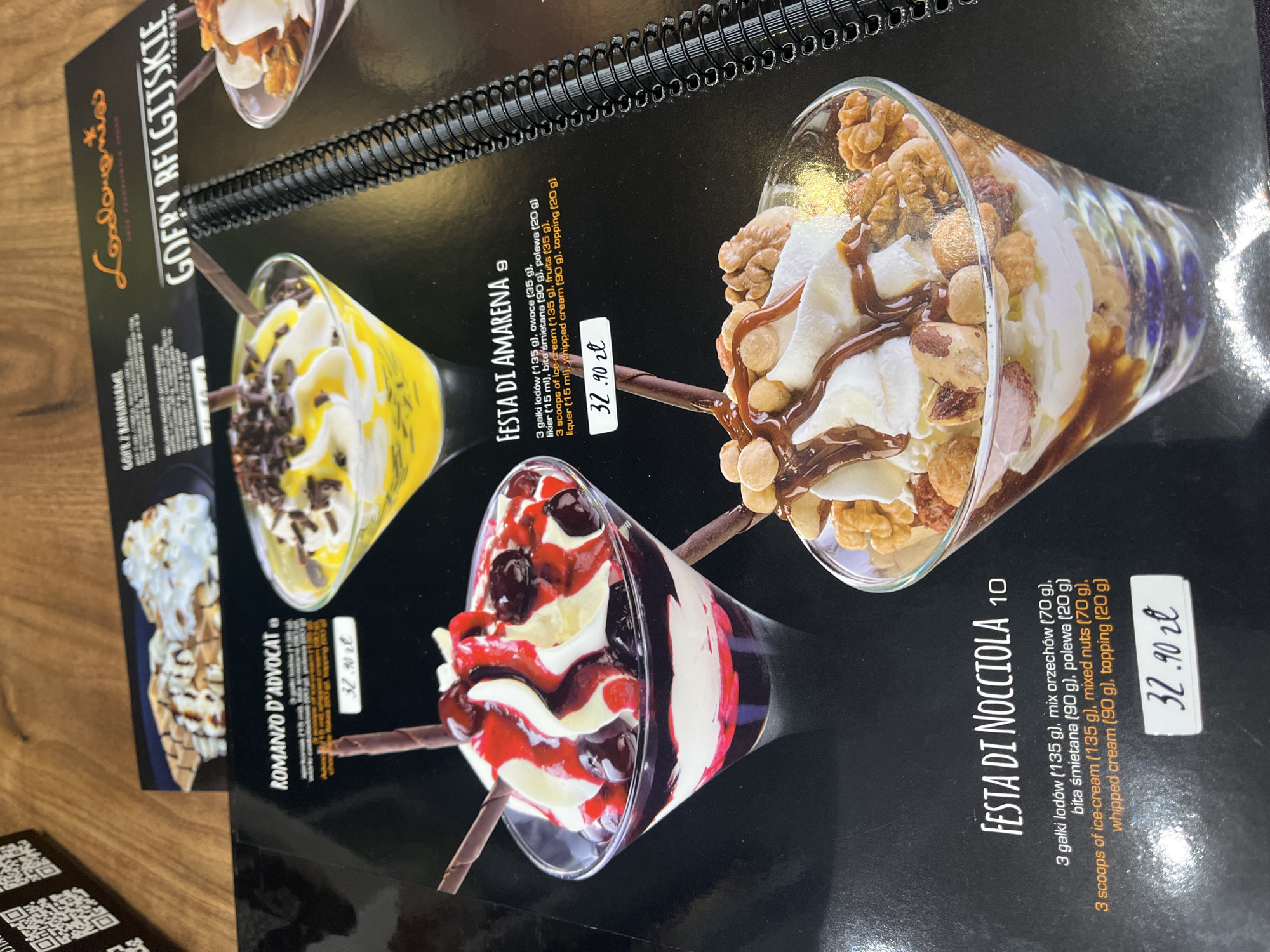 Cafe visit with iced coffee and dessert menu exploration