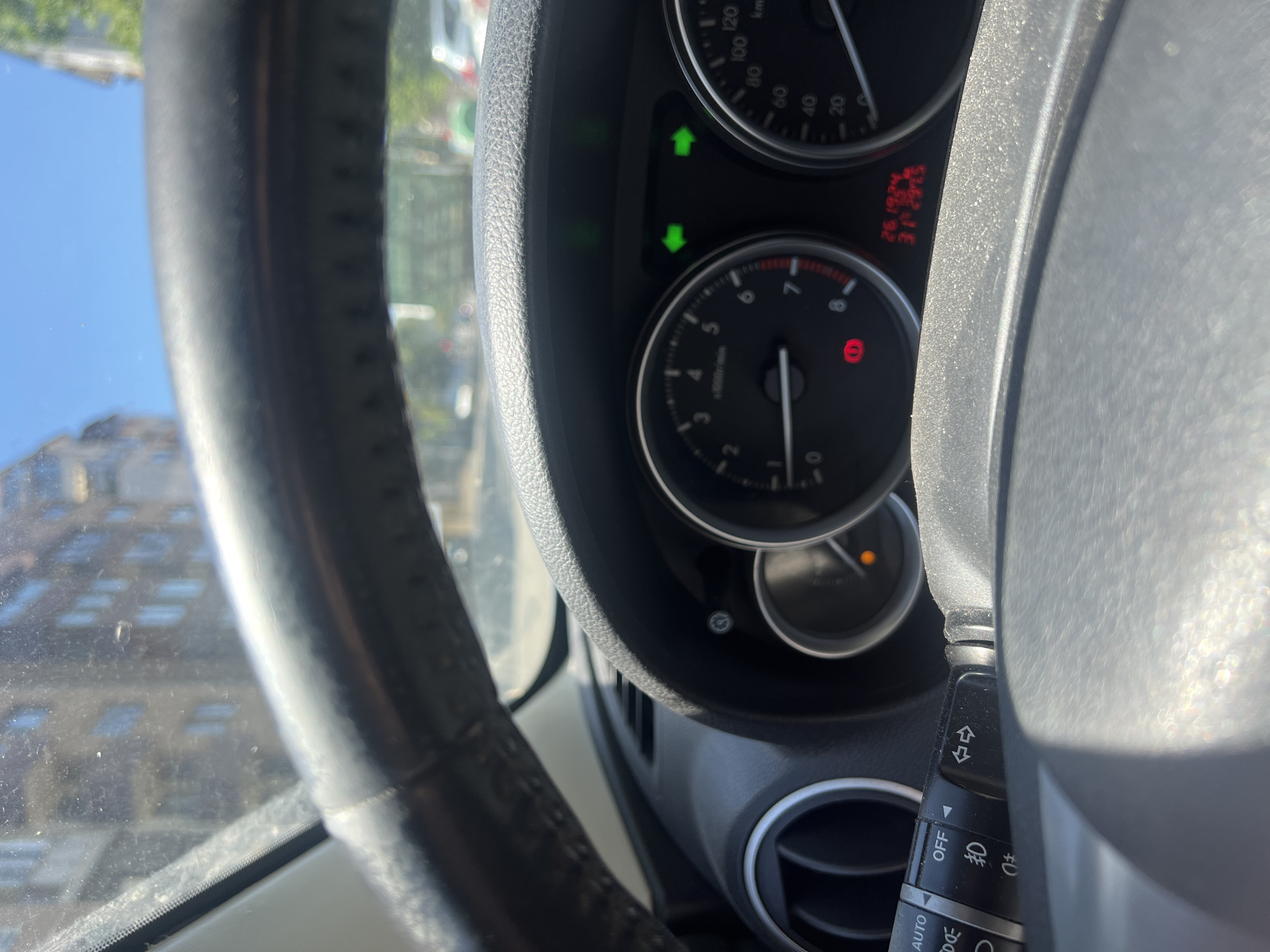 Driver documents car journey through Burgas with dashboard photos