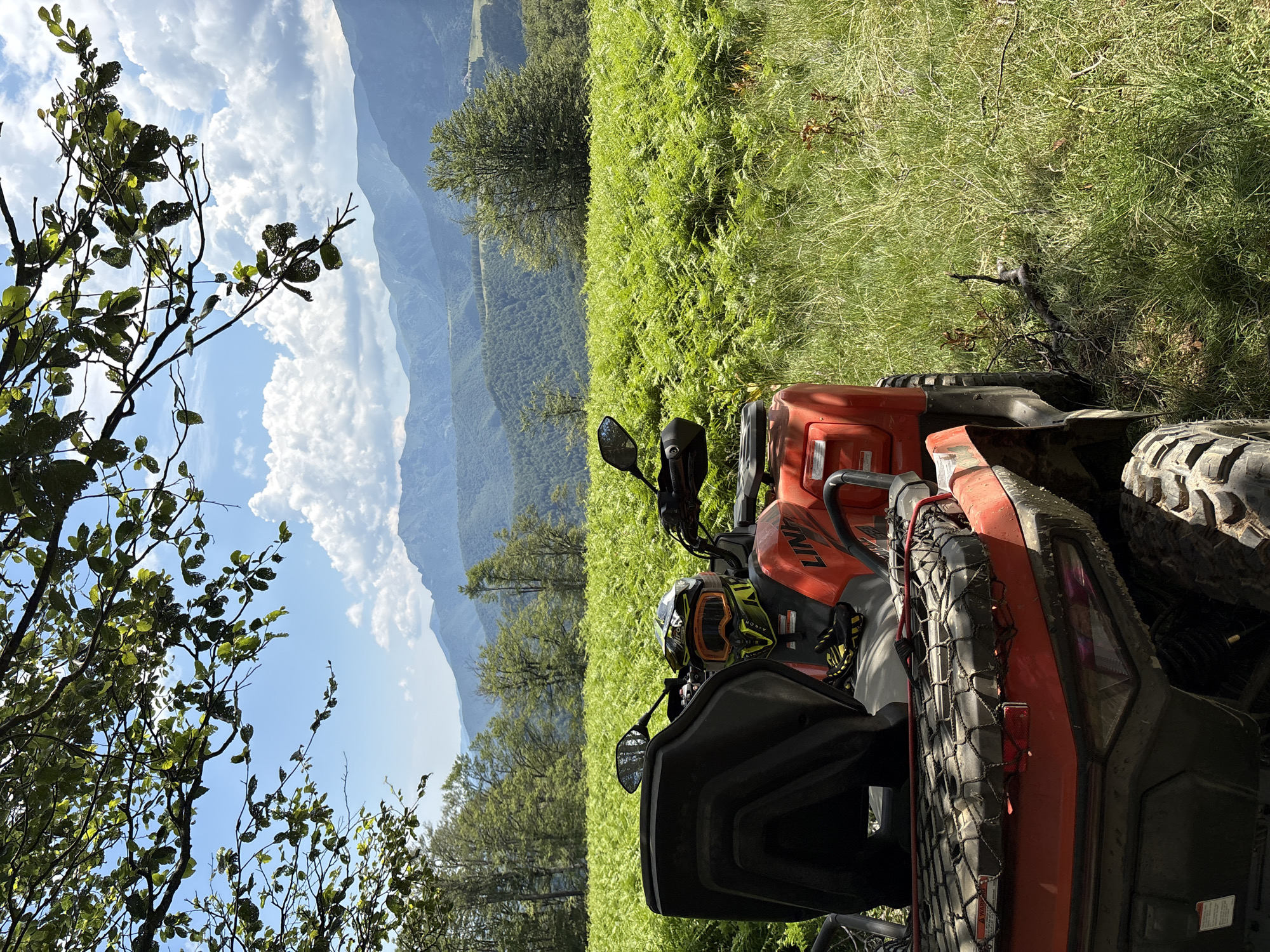 ATV parked in the fern-covered hills of Apriltsi, Bulgaria