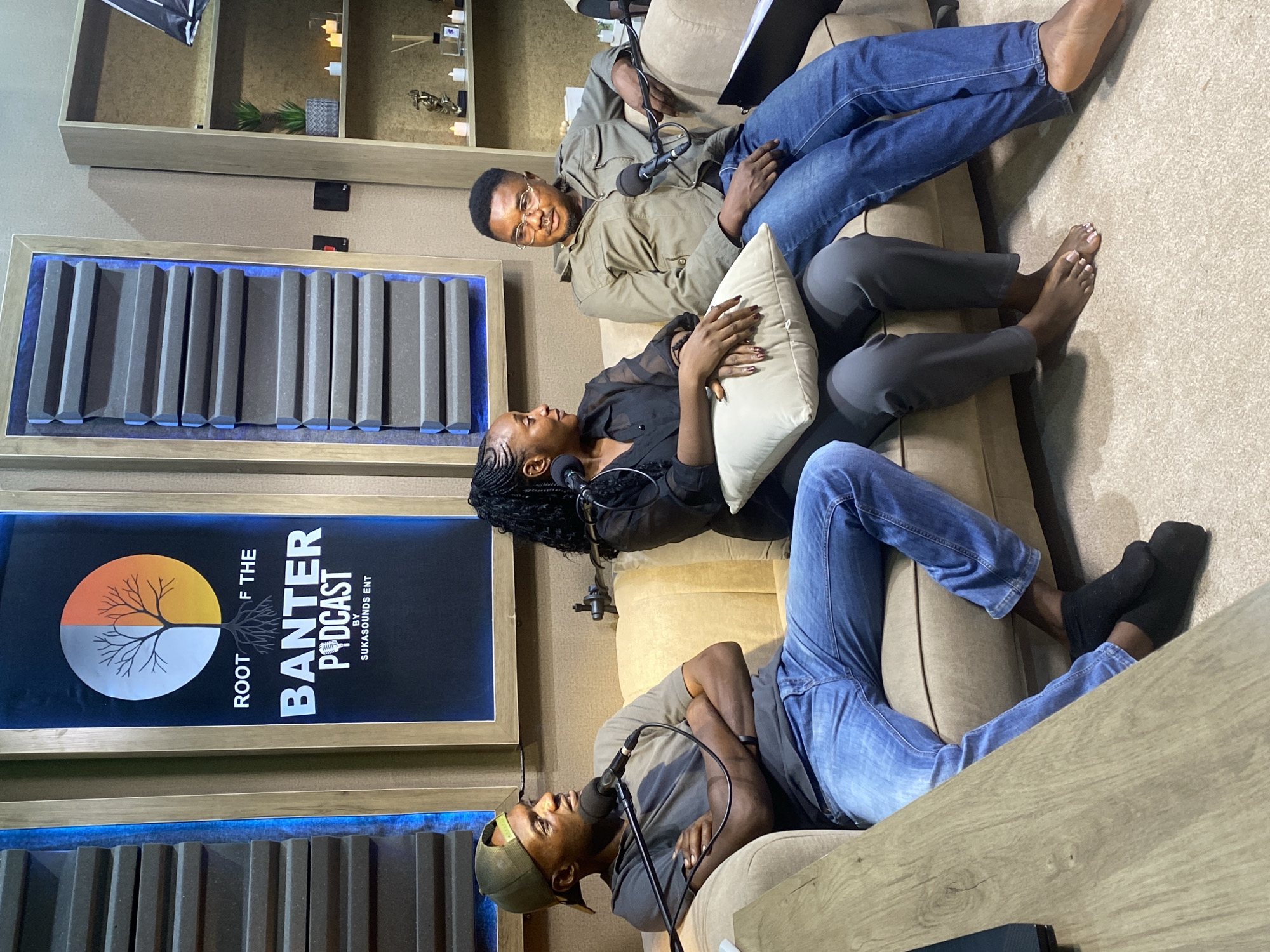 Podcast session underway at 'Root of the Banter' studio, Nigeria