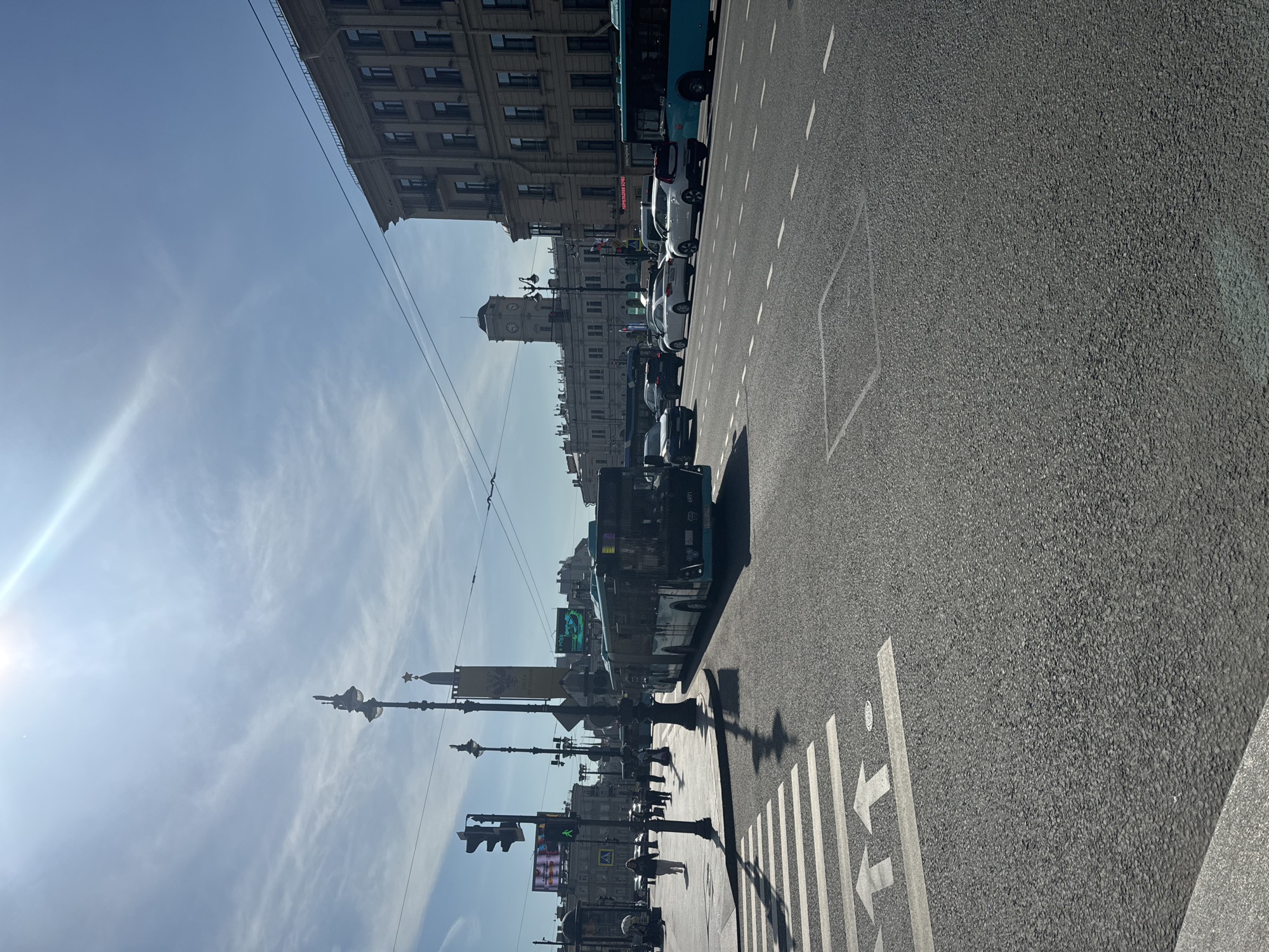 Morning street scenes documented in central Saint Petersburg