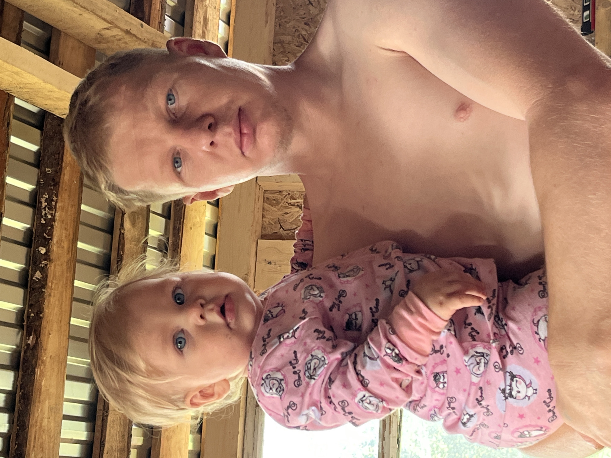 Toddler morning at home in rural Russia