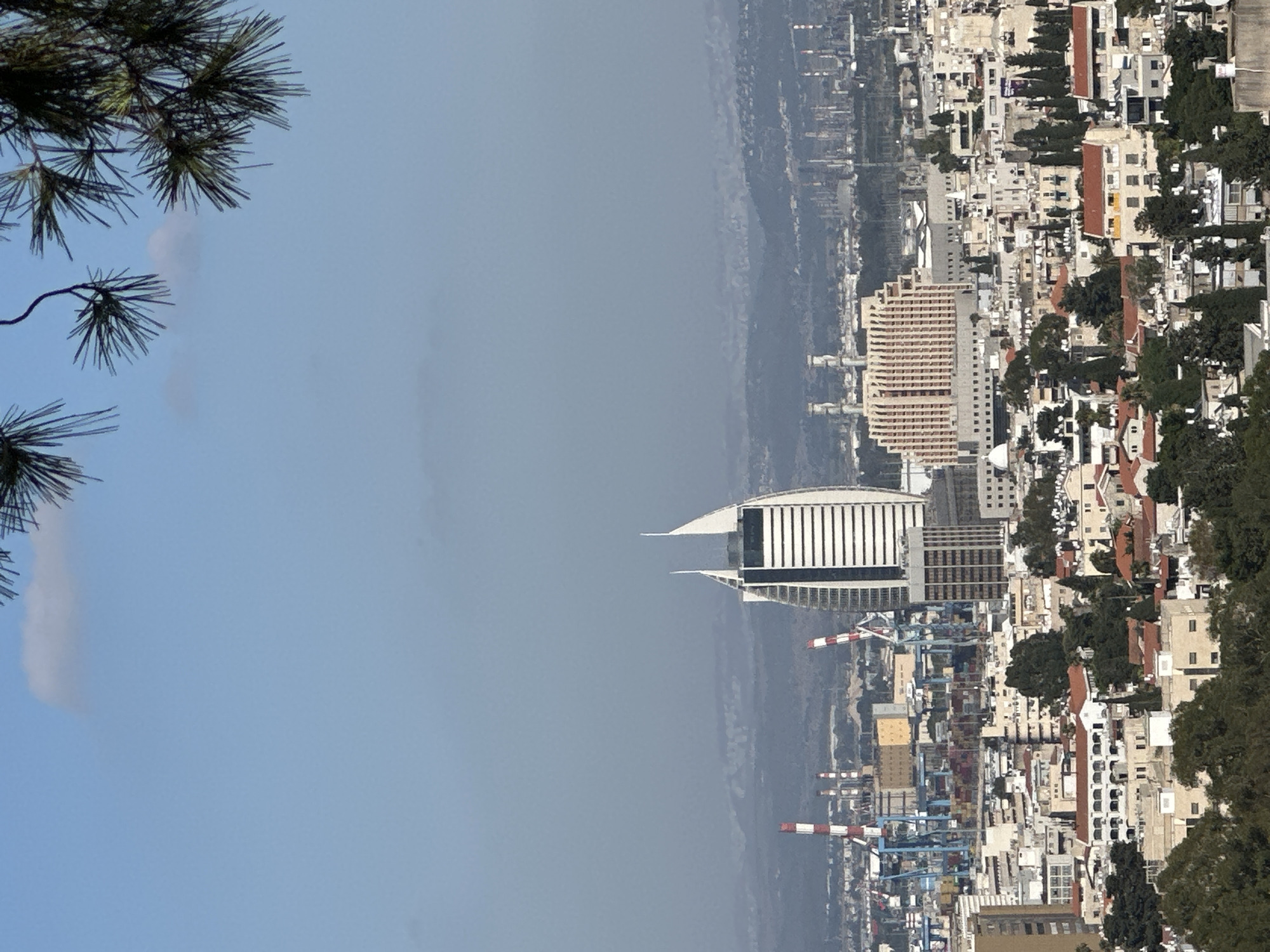 Haifa streets and coastal views on a clear summer afternoon