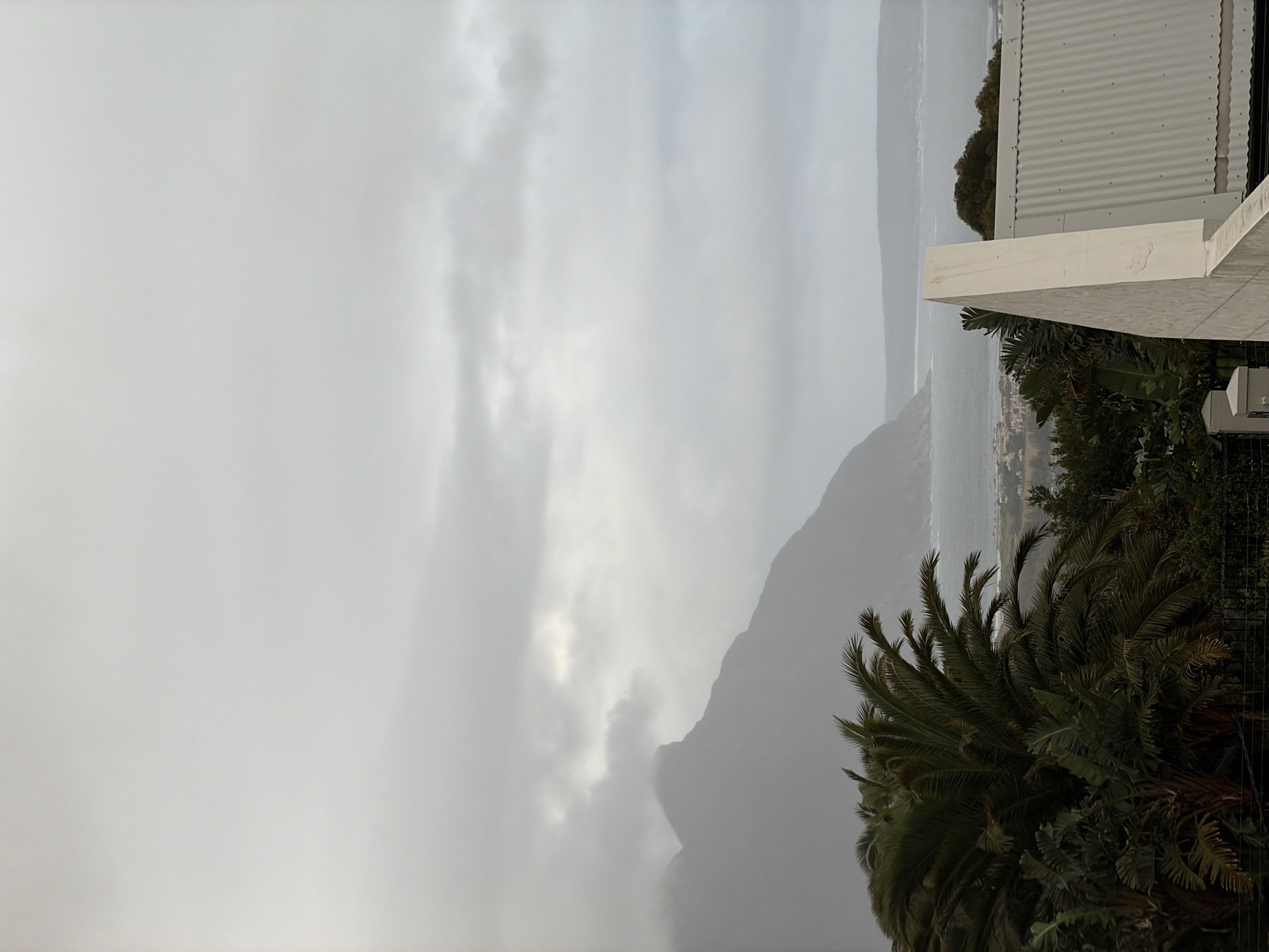 Foggy afternoon captured in residential Hout Bay, South Africa