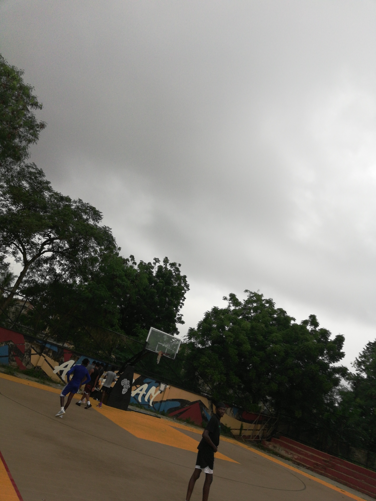 Pickup basketball game documented at Lagos community court