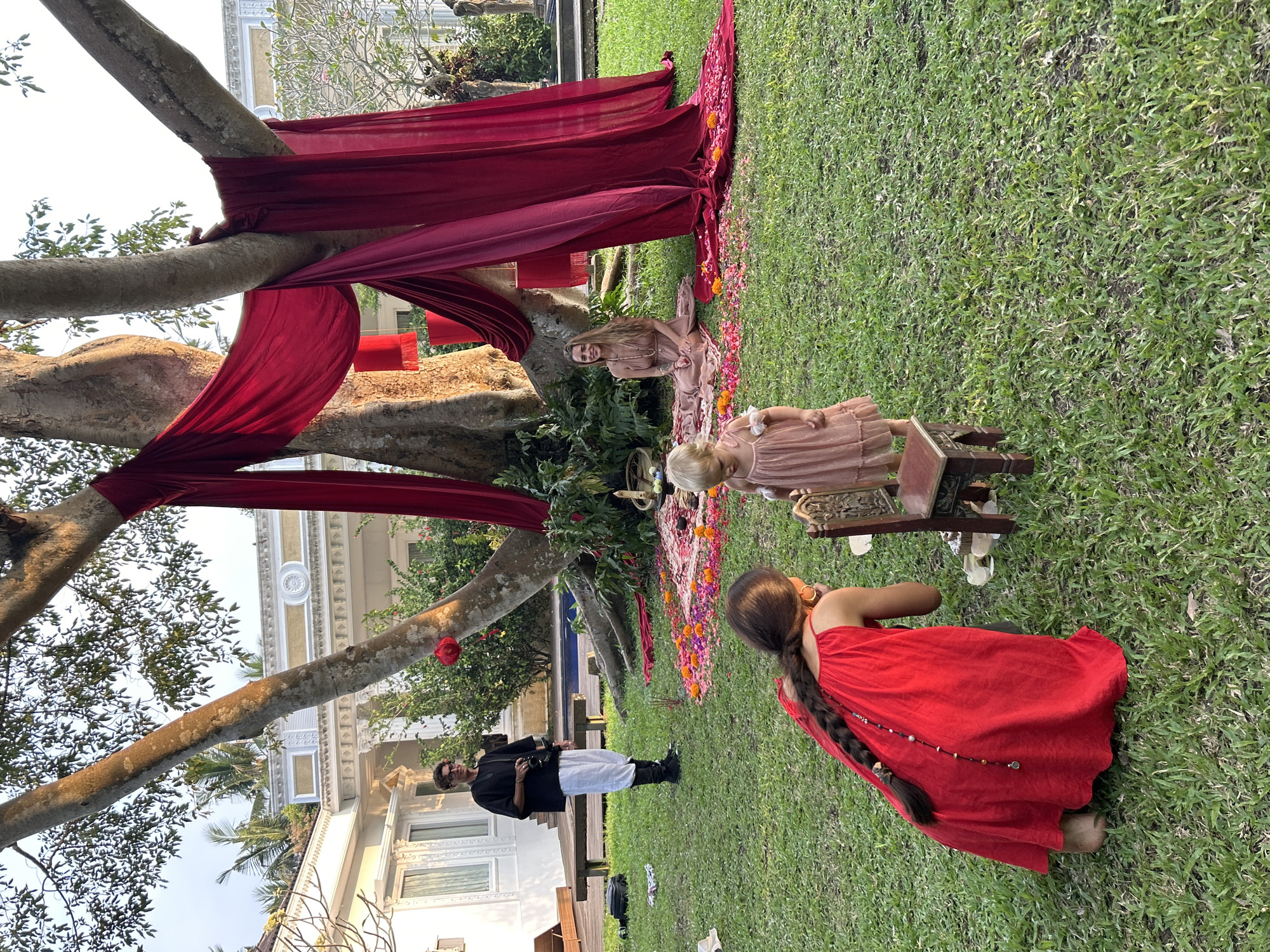 Traditional tea ceremony and garden celebration in Kediri