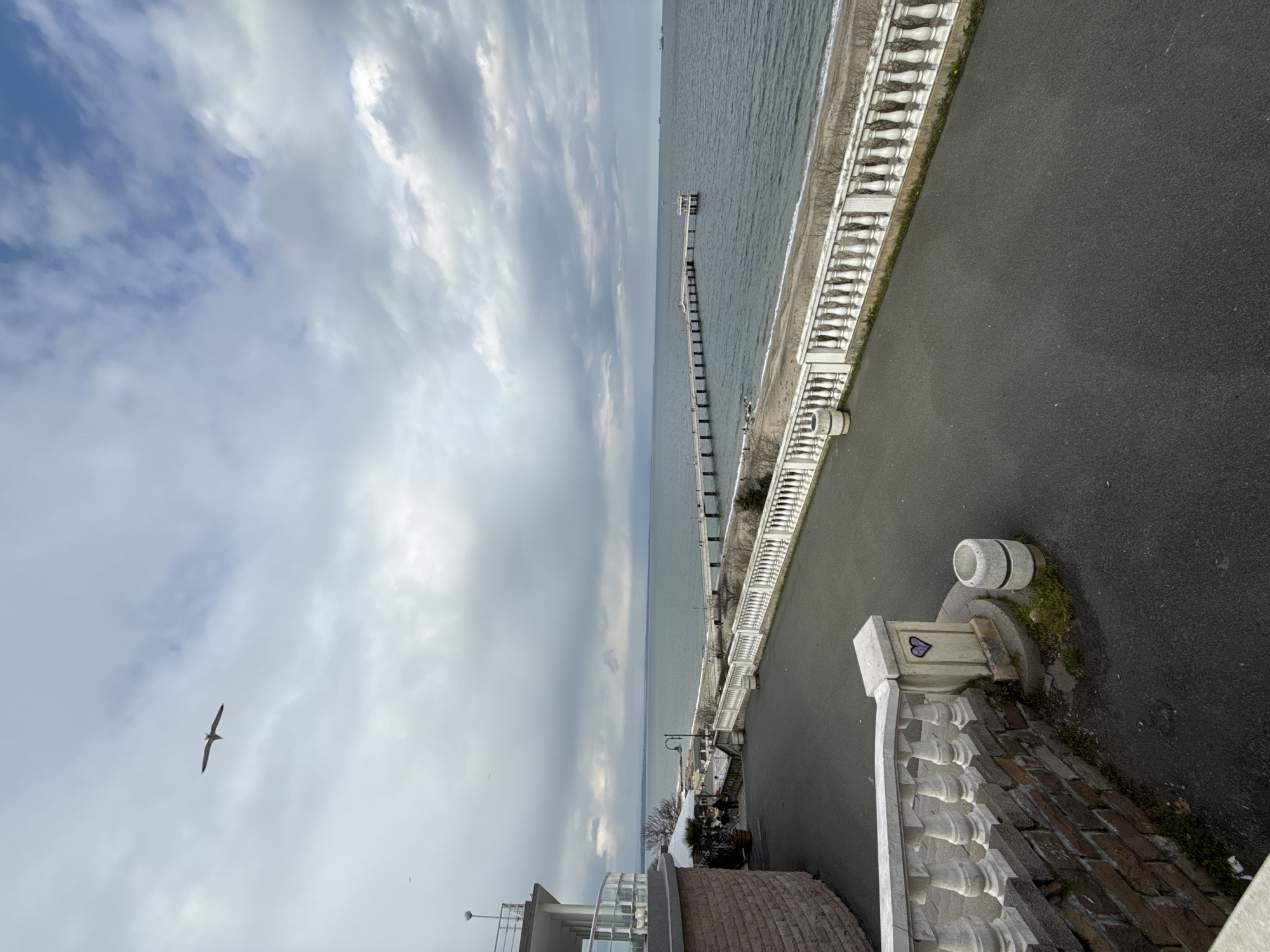 Witness documents Burgas pier and Black Sea coastline views