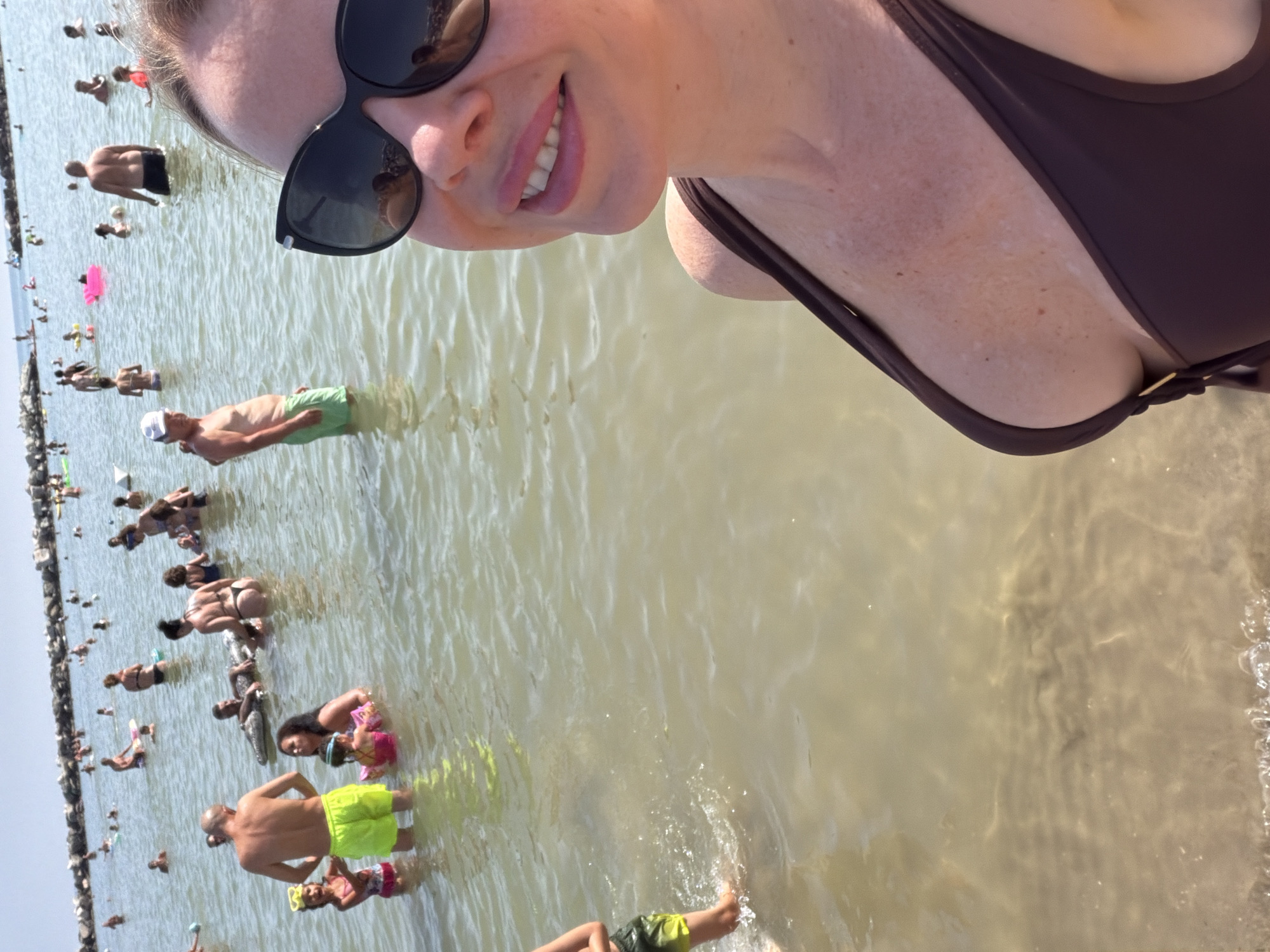 Crowded summer beach scene in Gatteo, Adriatic coast