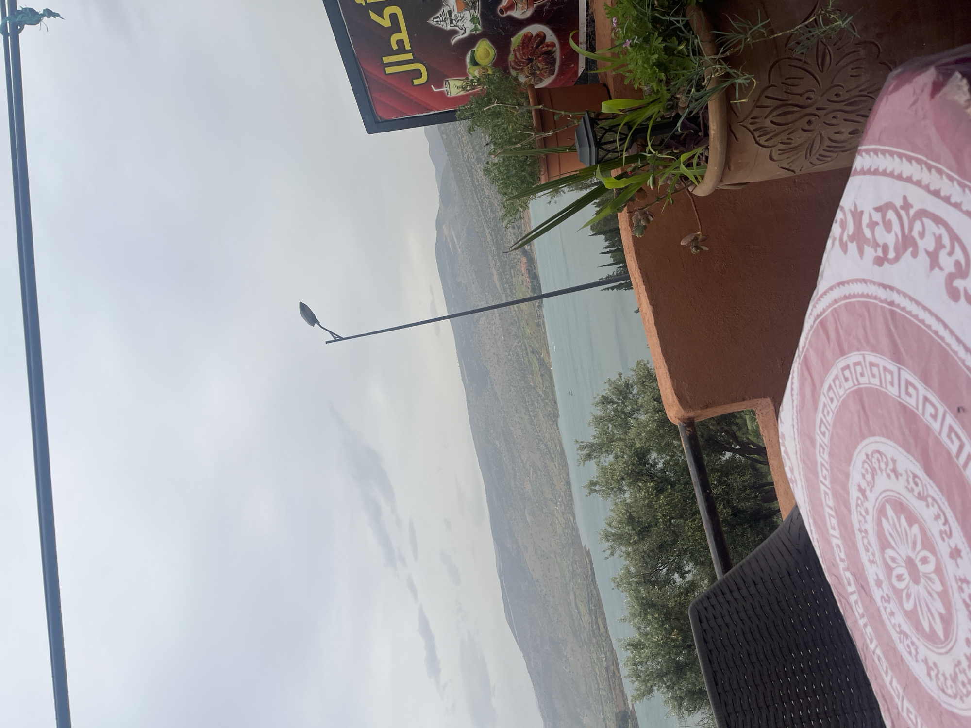 Coffee break overlooking Bin El Ouidane Lake, Morocco