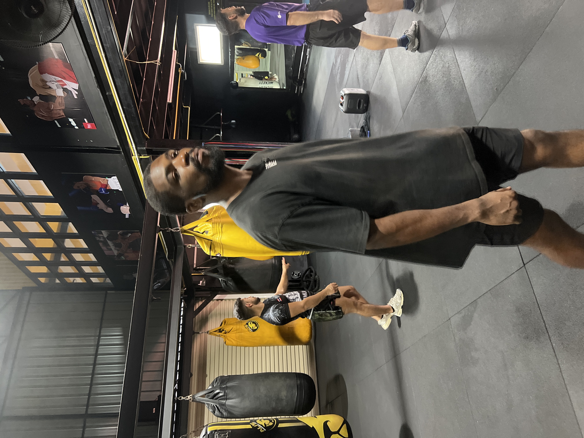 Morning training session at Aji's Boxing gym in Chalong