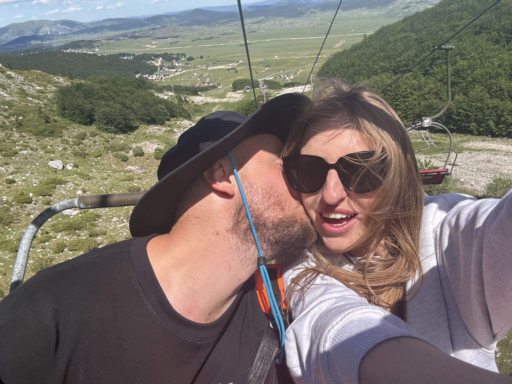 Cable car ride through Montenegro mountains