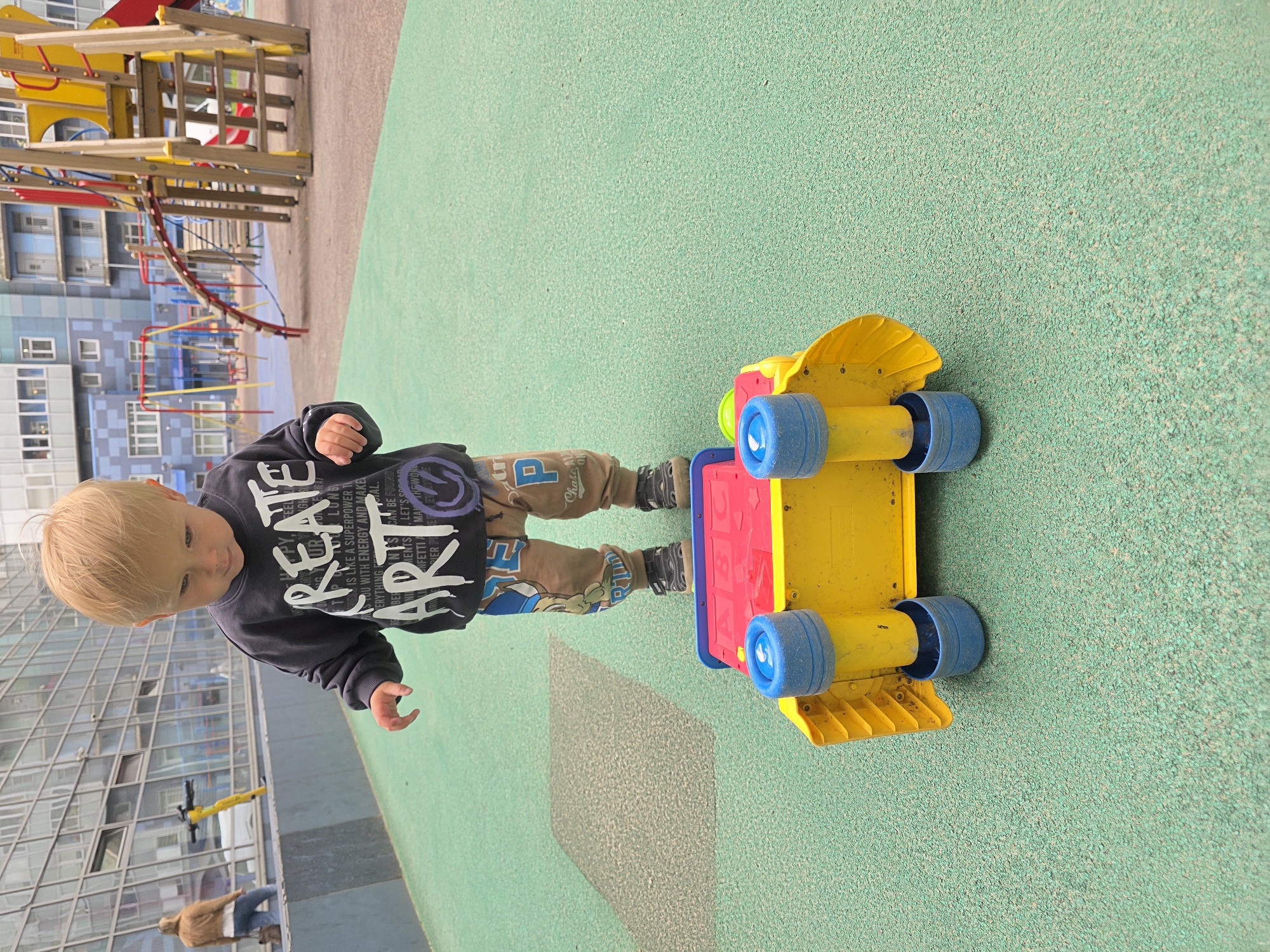 Playground visit and selfies at a Saint Petersburg apartment complex