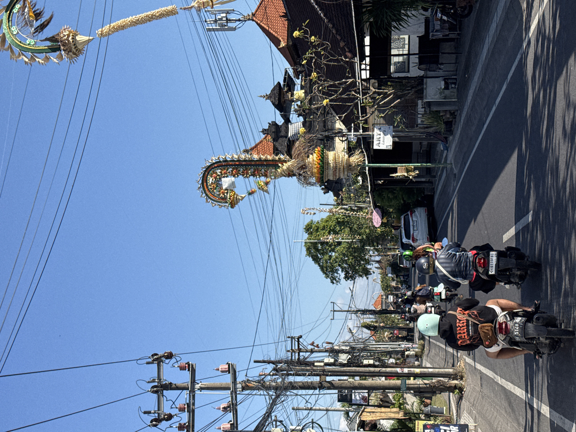 Sunny morning street scenes around North Kuta, Bali