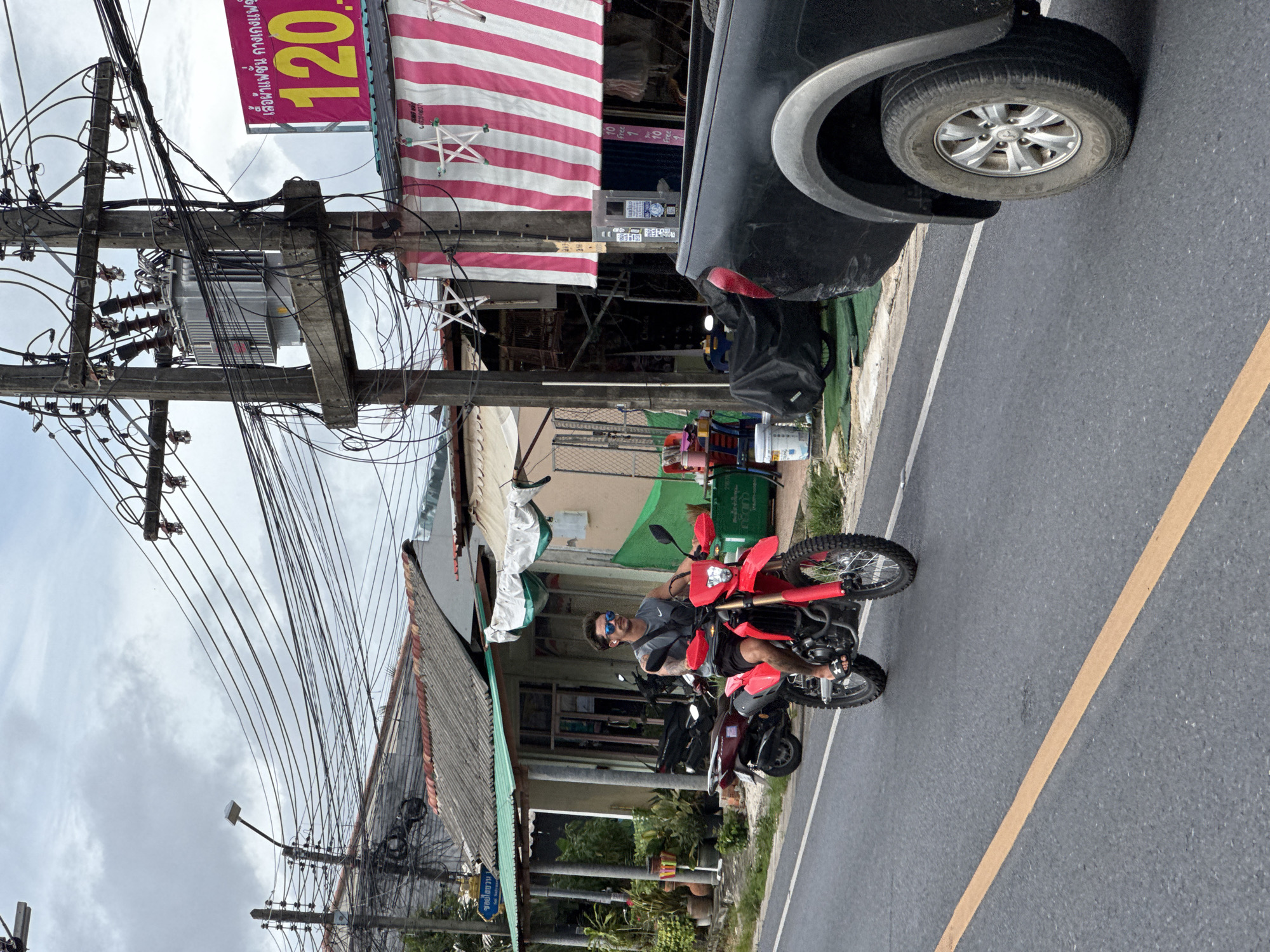 Motorbikes on a Rawai street, caught seconds apart