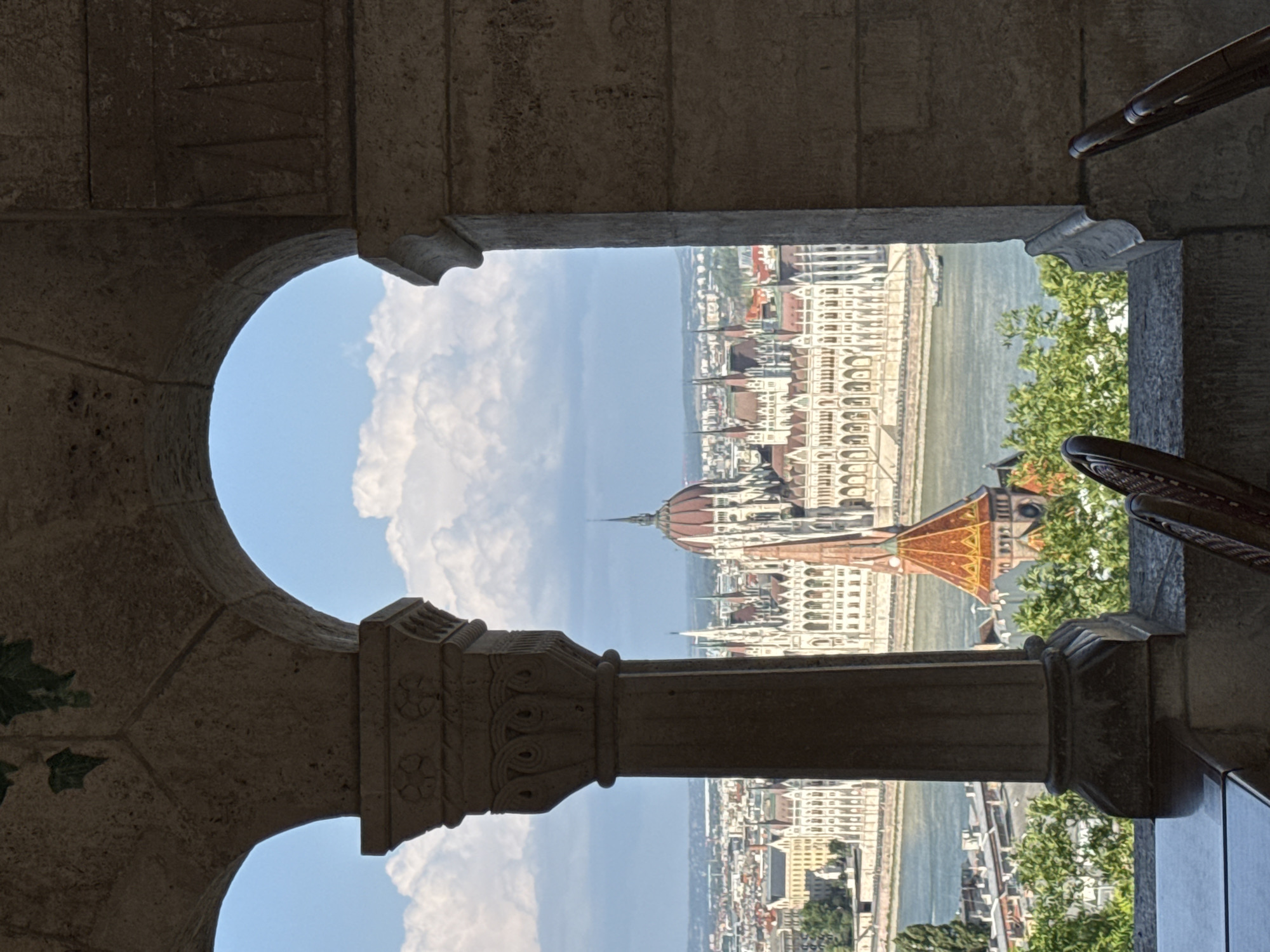 Budapest landmarks: Matthias Church and Heroes' Square on a summer afternoon
