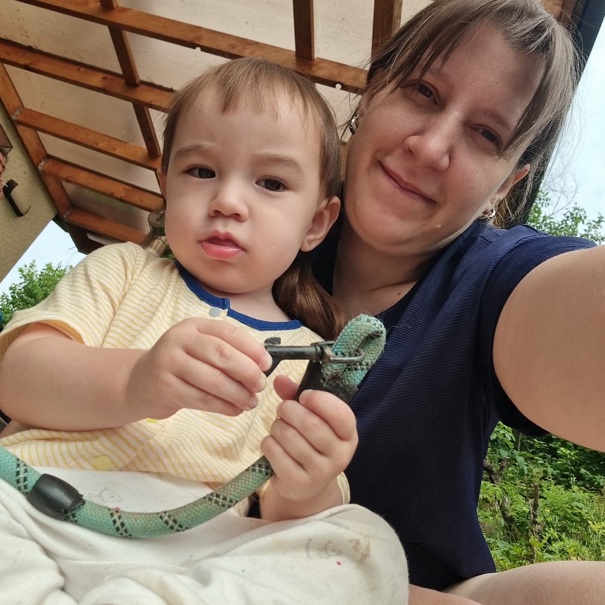 Family enjoys outdoor playtime in Dunnae-myeon, South Korea