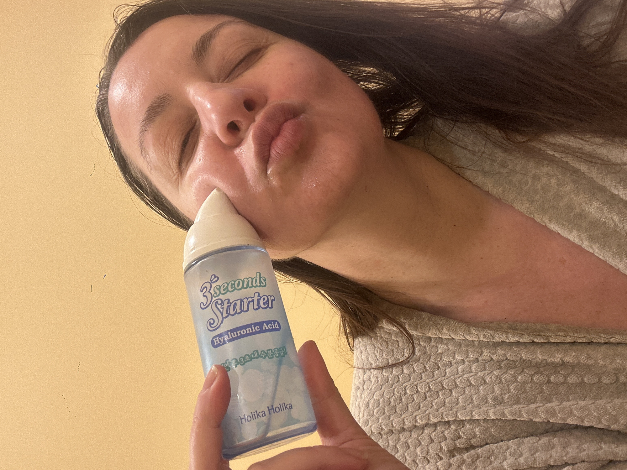 Morning skincare routine documented in Riga apartment