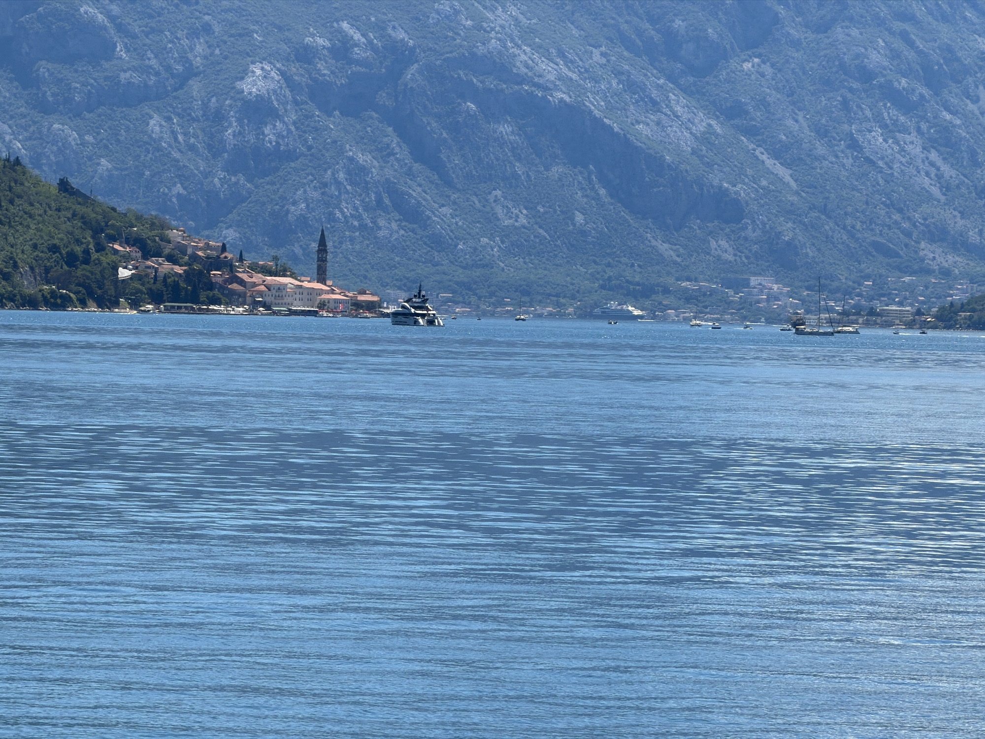 Morning views of Bay of Kotor from Lipci, Montenegro
