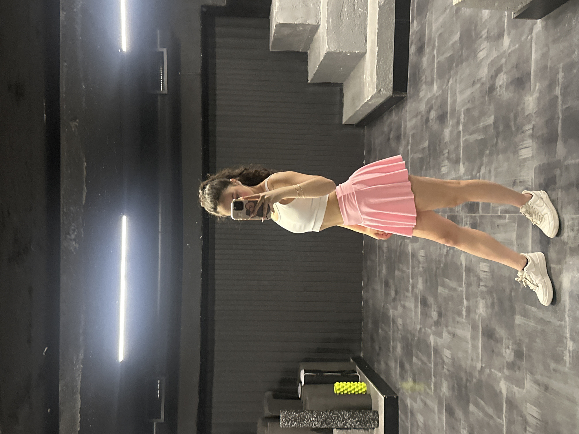 Gym workout session with mirror selfies in Yerevan