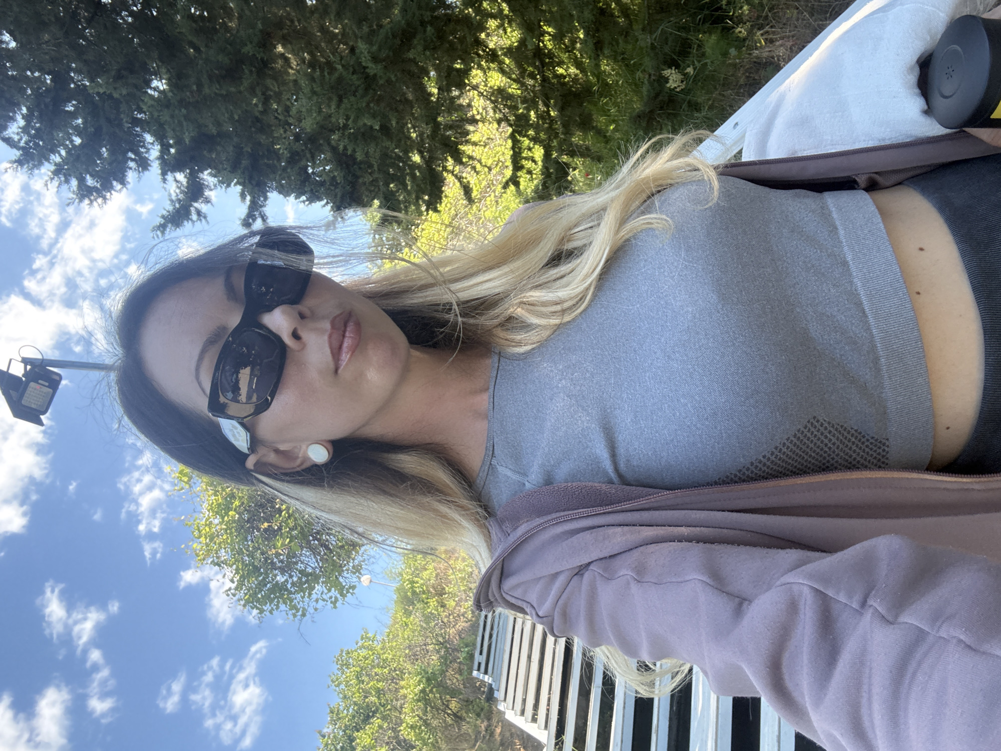 Woman in athletic wear spotted on Nesebar stairs