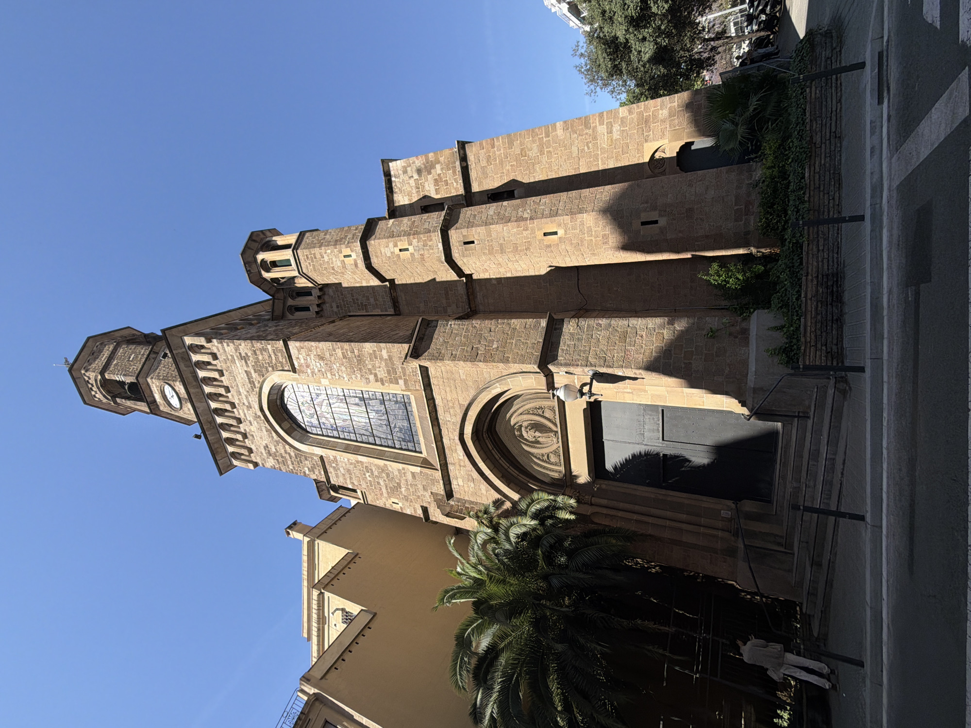 Morning scenes captured across Barcelona include church, street music