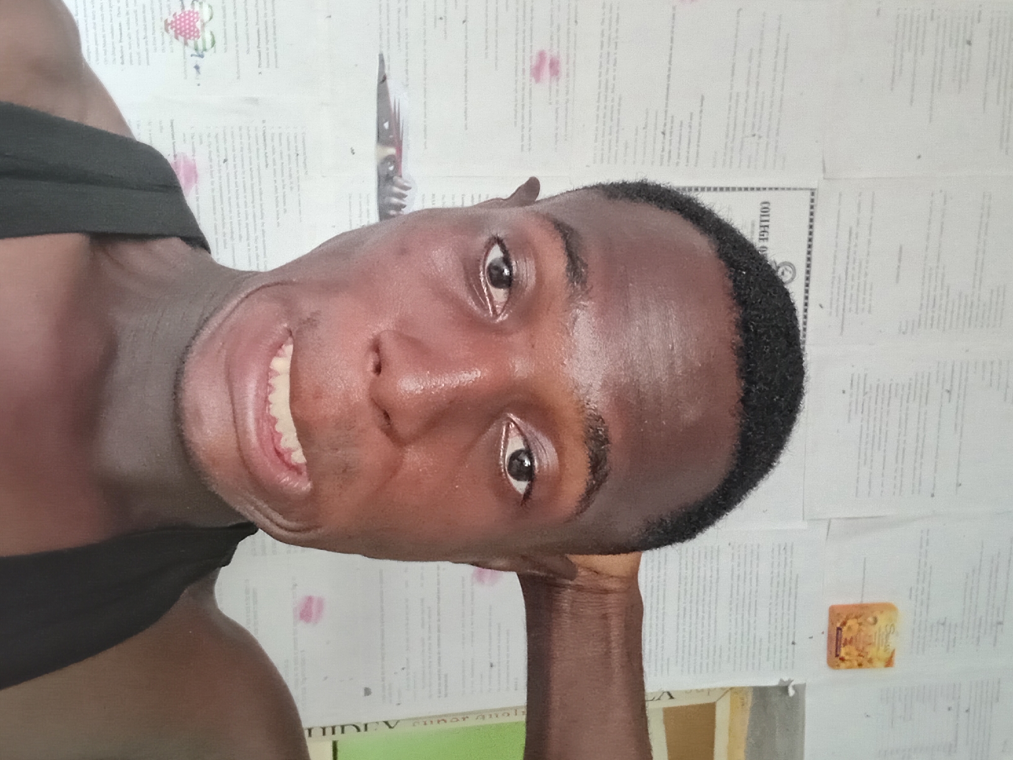 Man documented with household items in Akwete, Nigeria morning