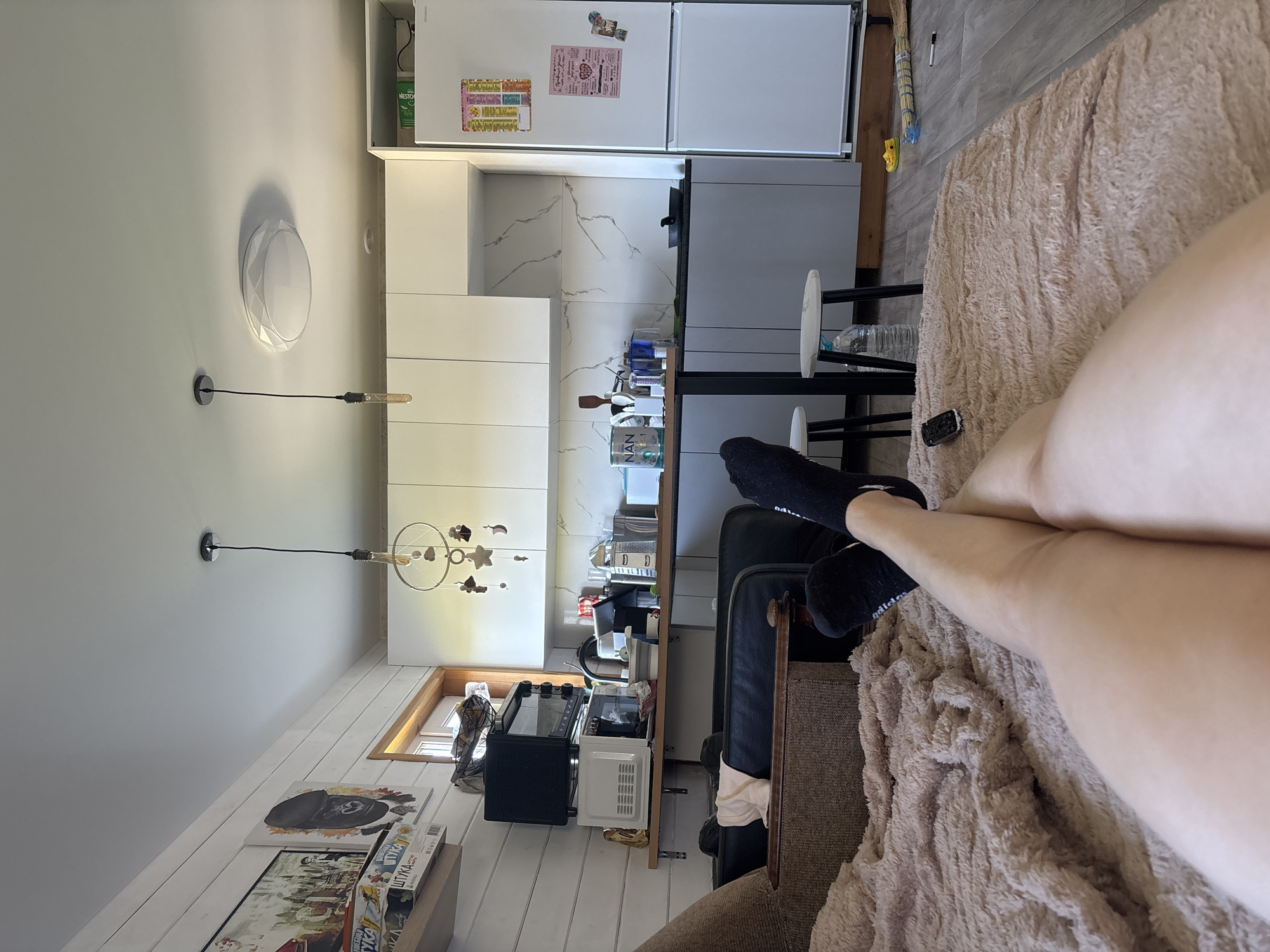 Quiet morning moments captured in Russian household