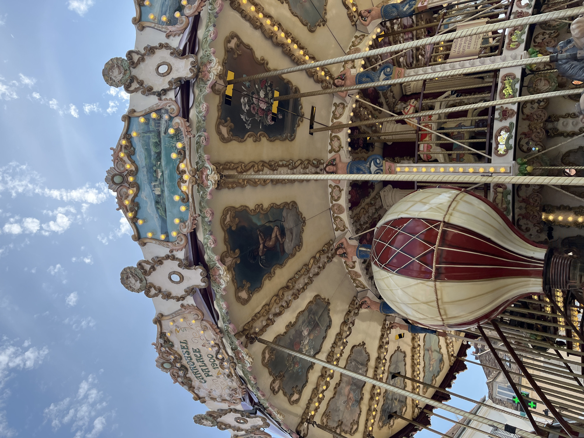 Ornate vintage carousel in Rambouillet, France