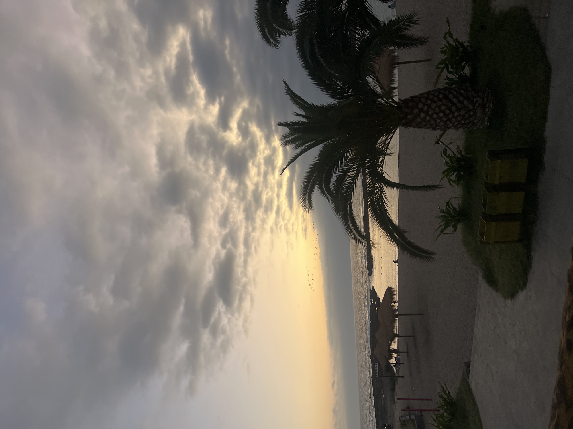 Evening life unfolds along Arica's coastal promenade