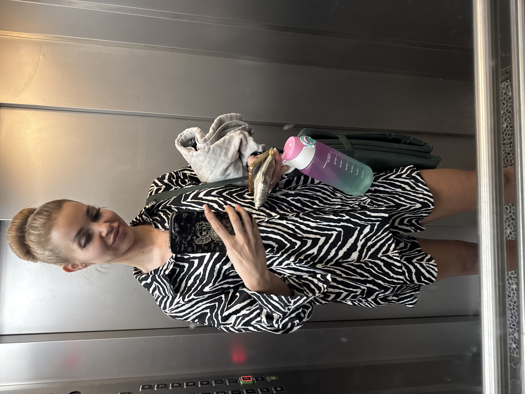 Woman takes elevator selfies at Turkish coastal building complex