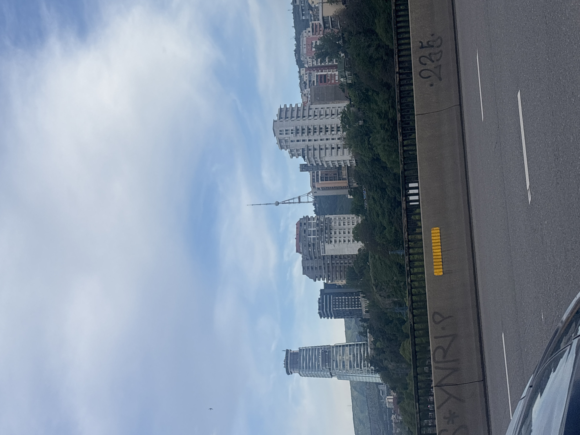 Unknown witness documents afternoon traffic, construction in Tbilisi