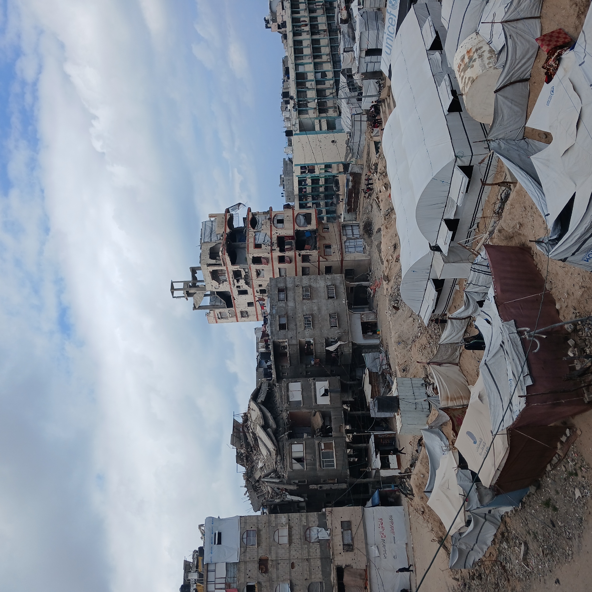 Gaza displacement camps documented amid widespread urban destruction