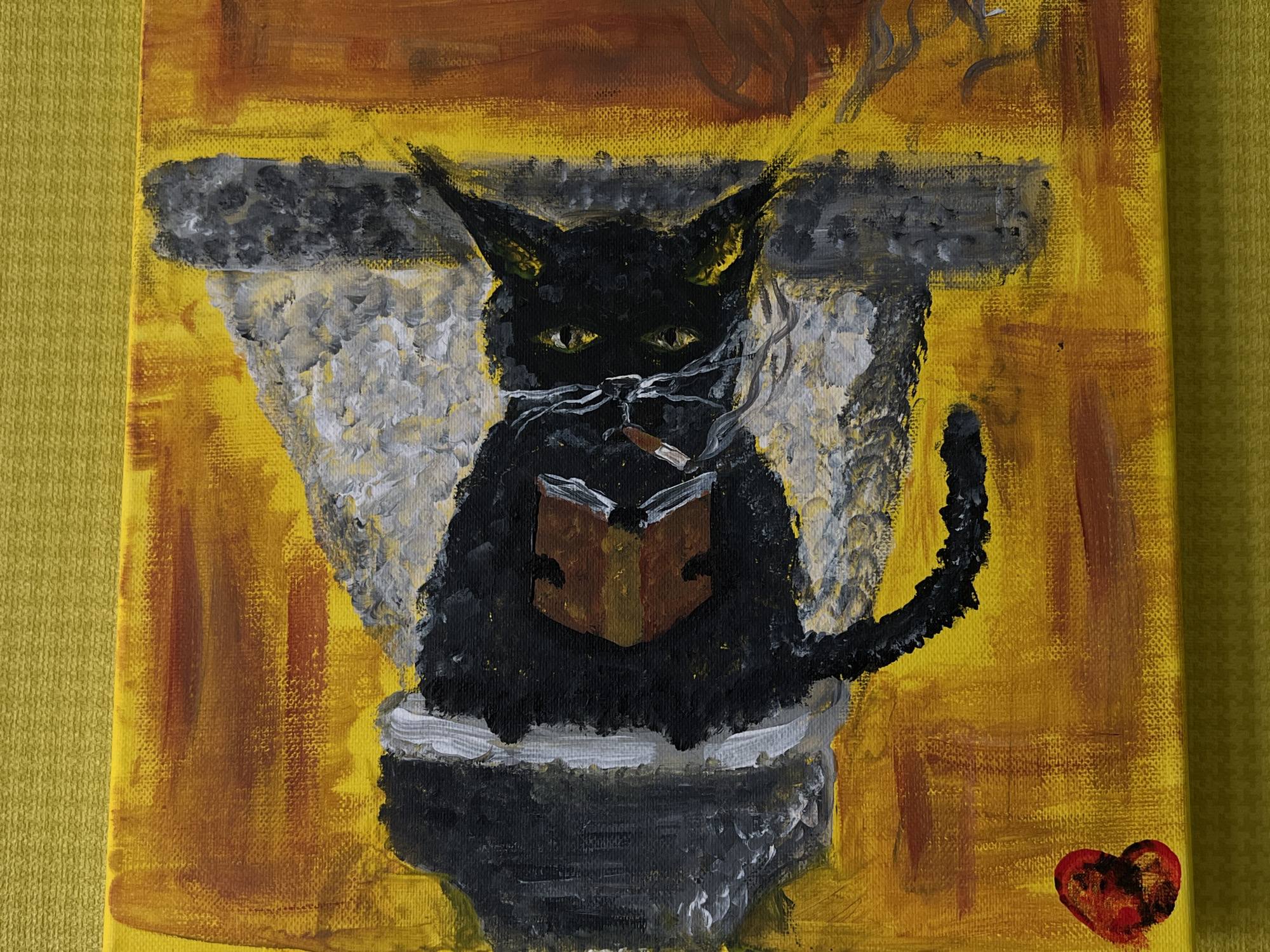 Expressive paintings mixing abstract portraiture and illustrated character art