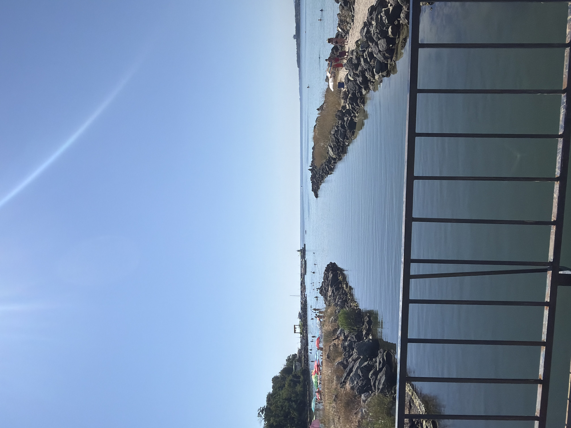 Sunny morning along the Primorsko waterfront and beach channel