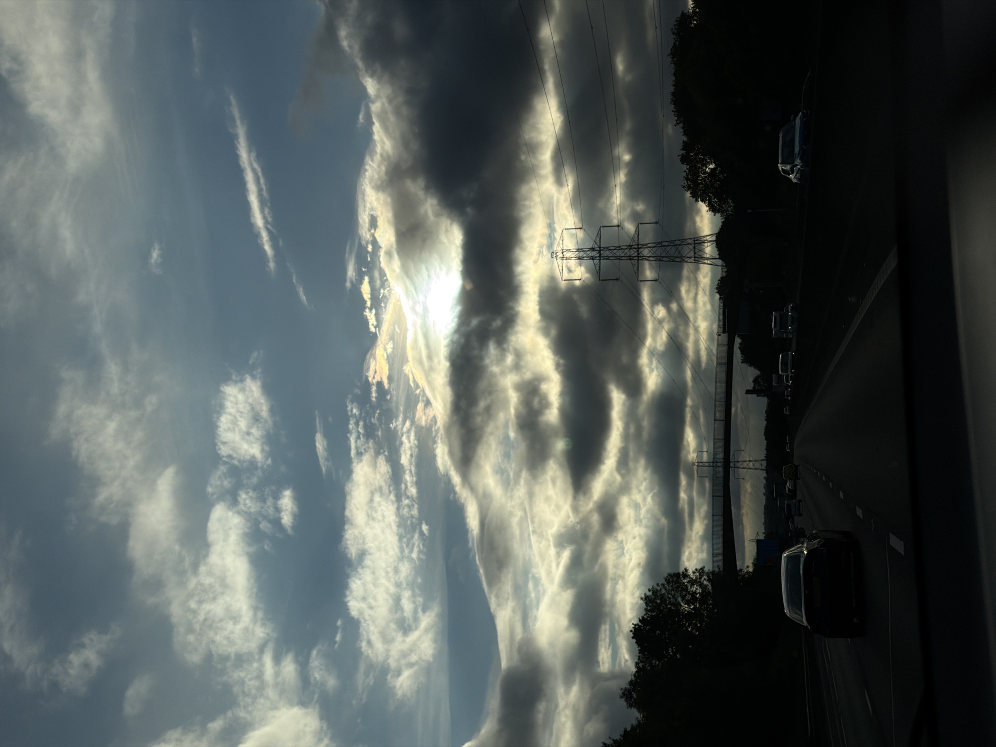 Road trip through stormy skies leads to an airport
