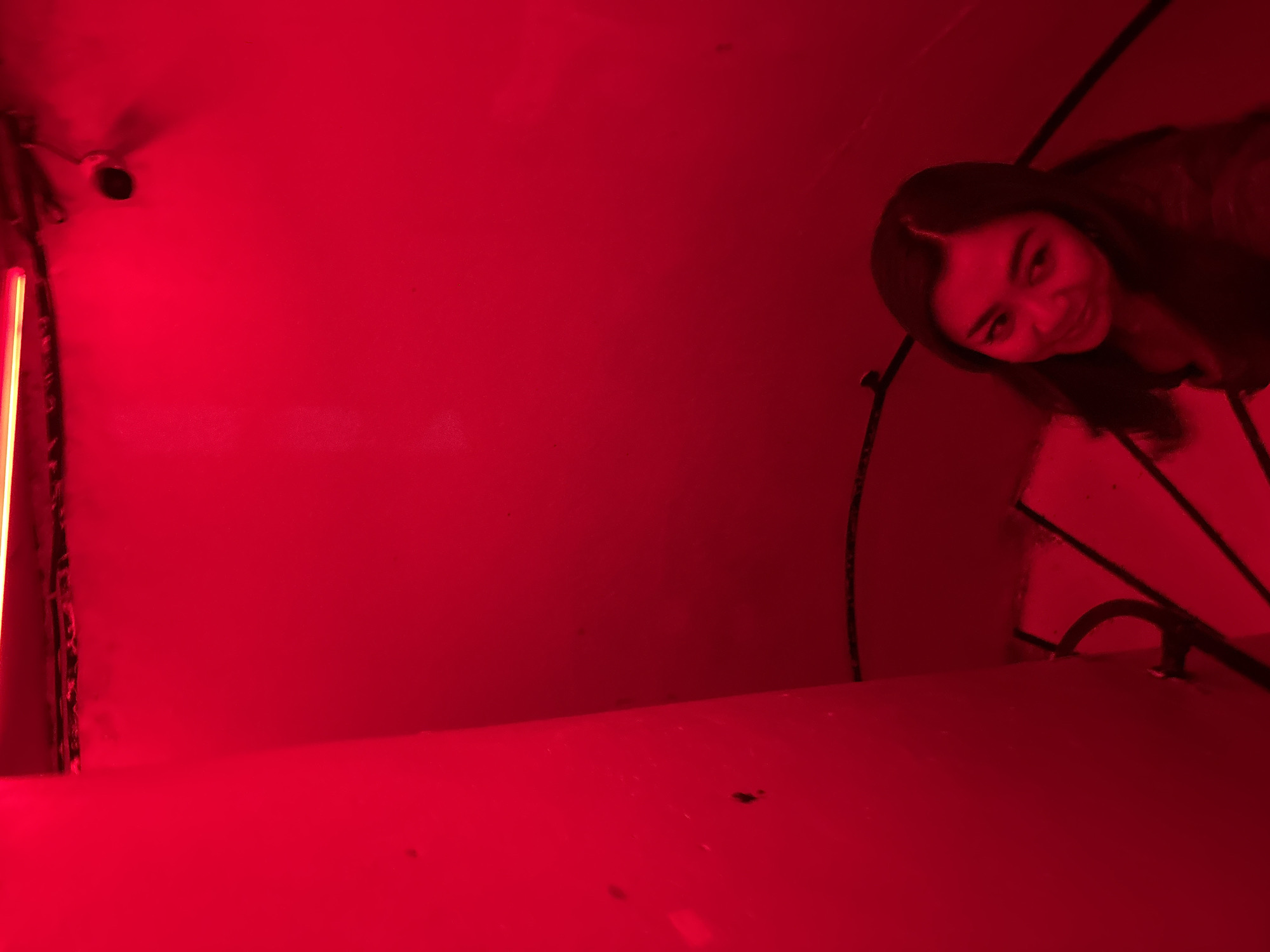 North Kuta nightclub glowing red, DJ set in full swing