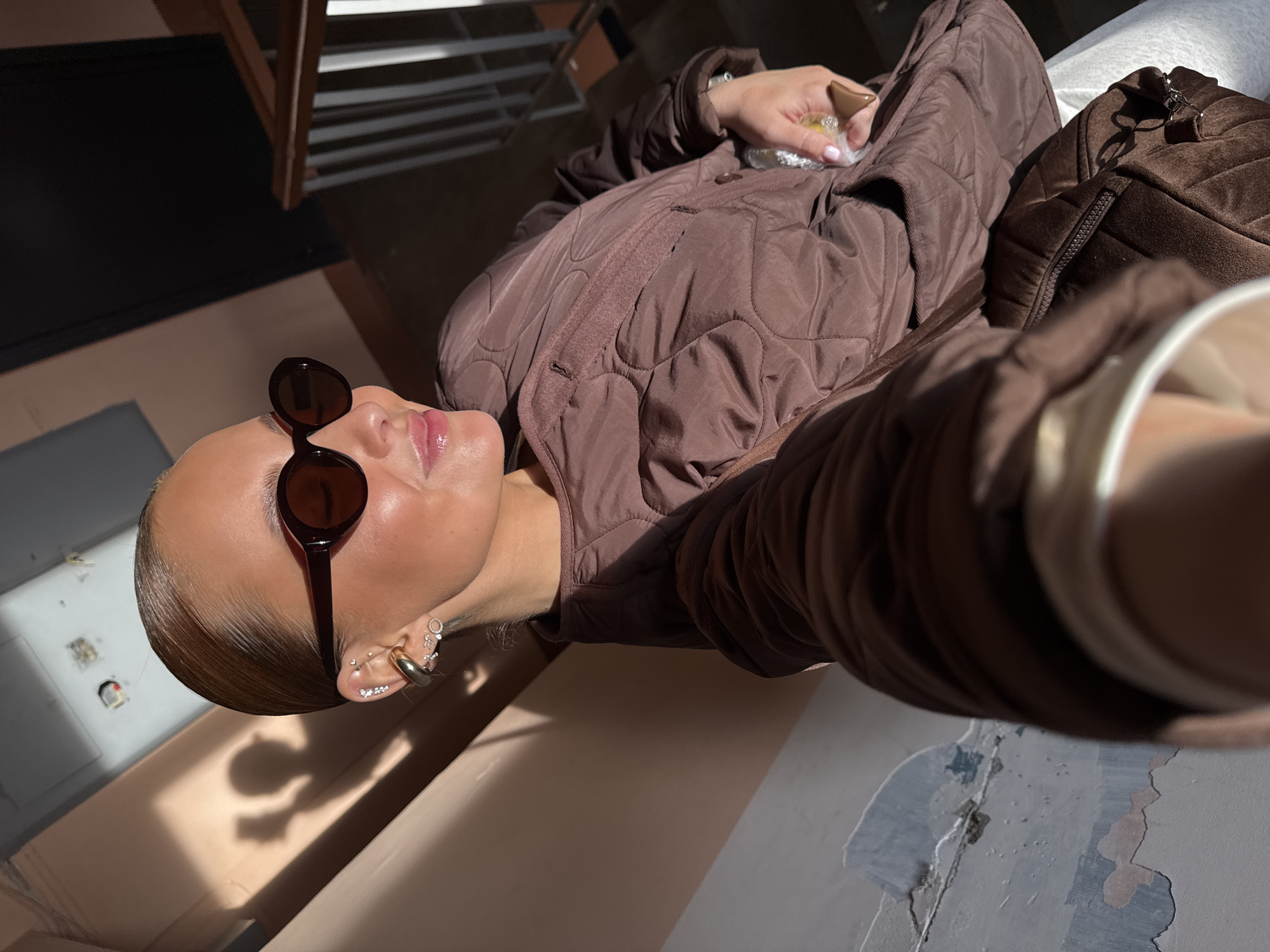 Woman takes selfies in Chaikovsky, Russia