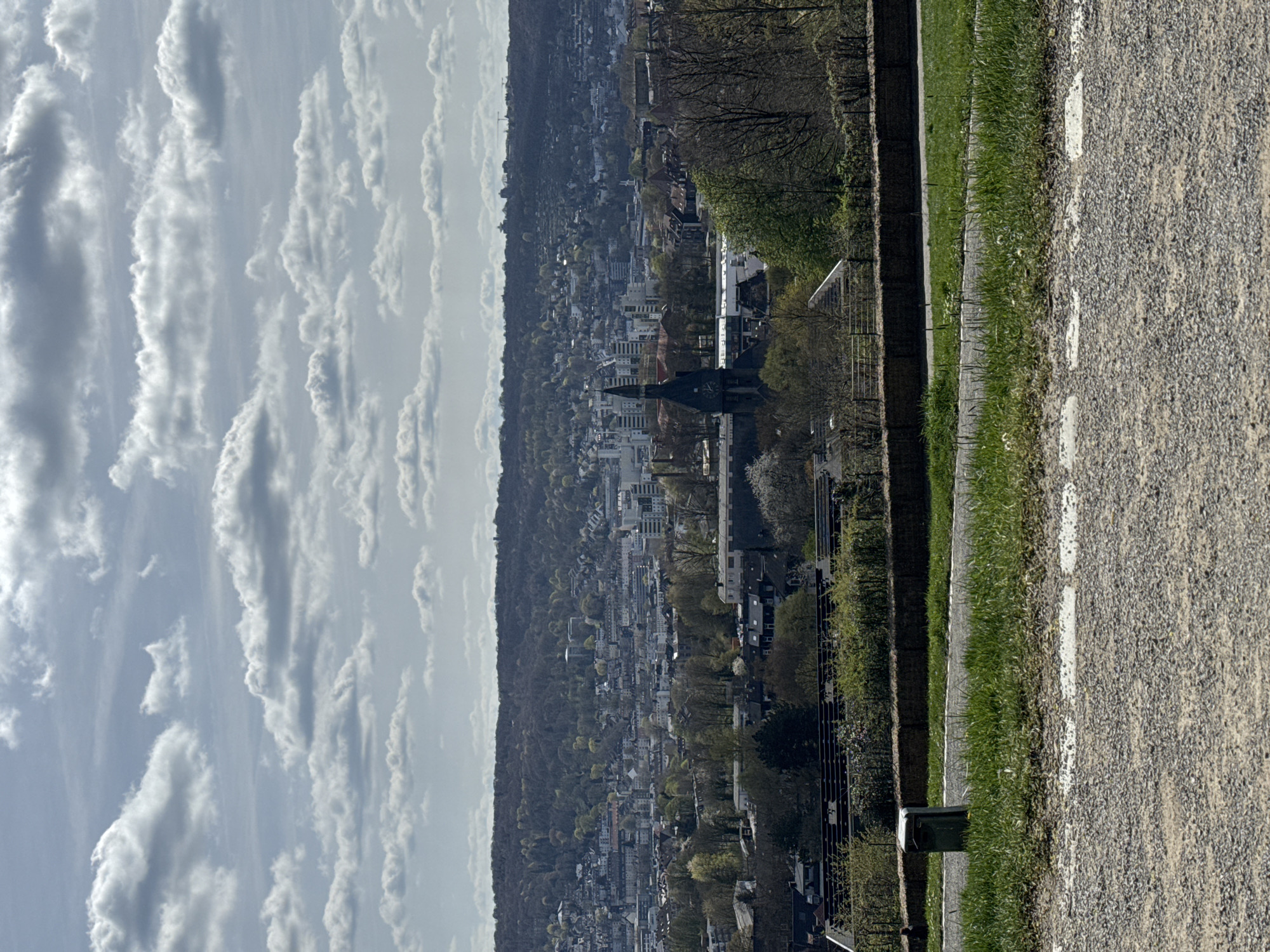 Elevated views captured of Wuppertal cityscape from viewing point