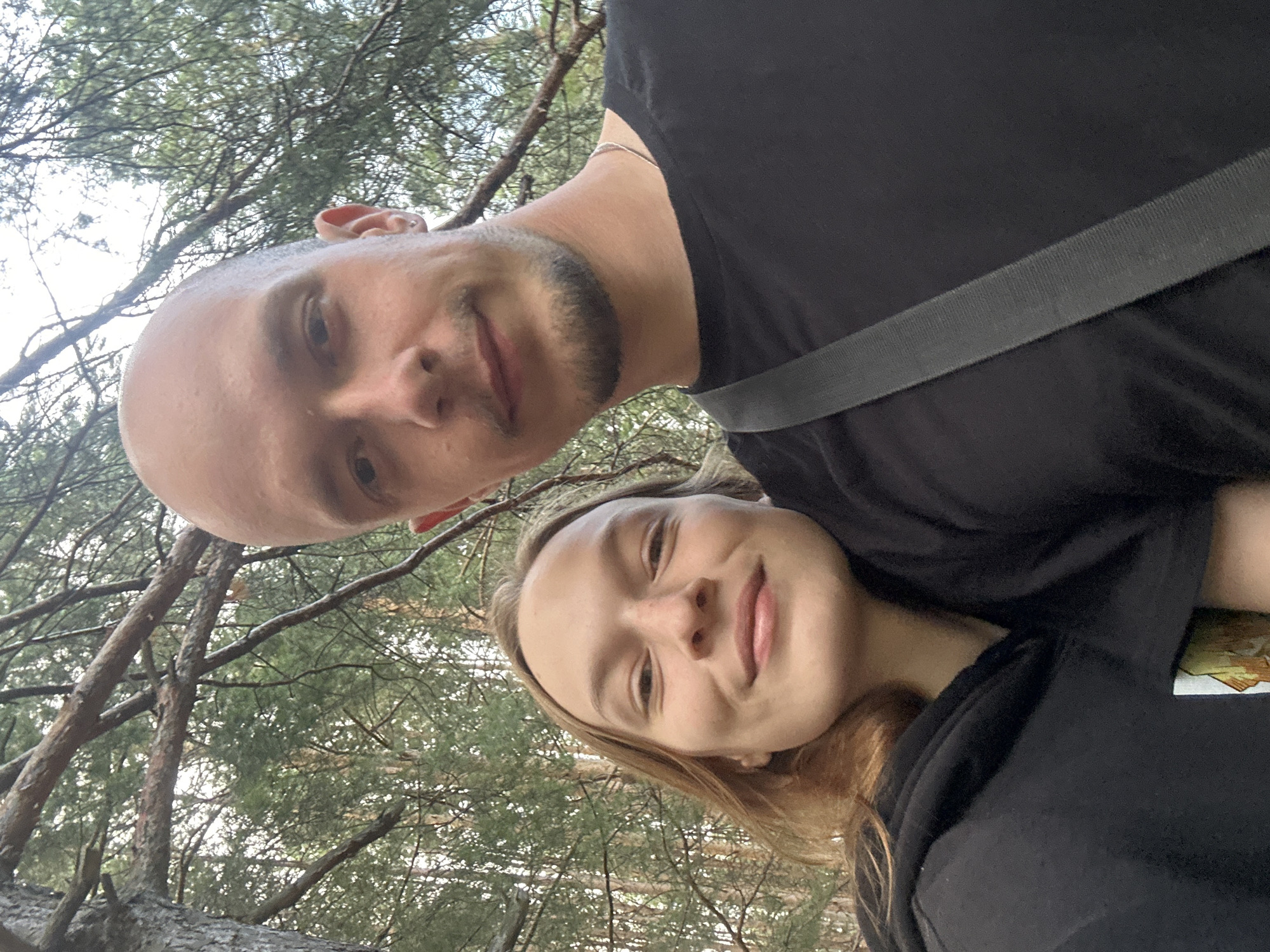 Forest walk with a dog through Chaikovsky's pine trails