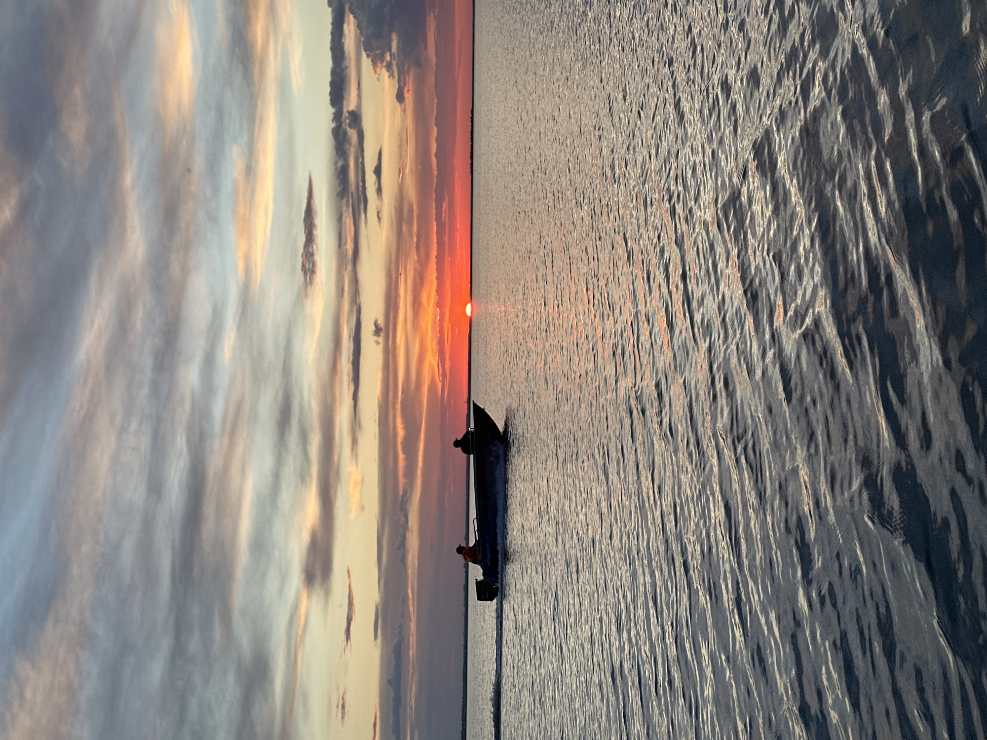 Sunset boat activity witnessed on Kazakhstan lake