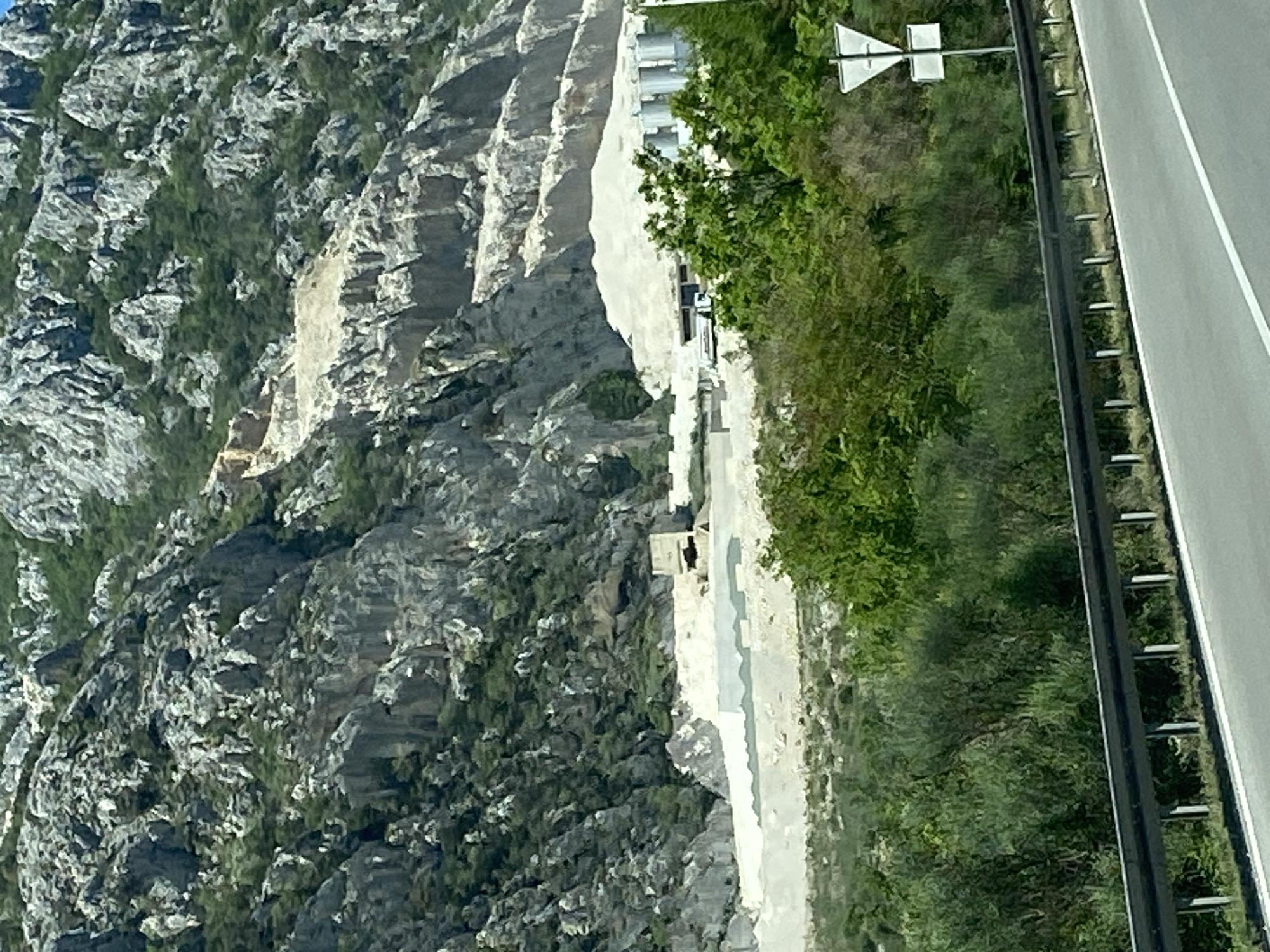Quarry operations documented along highway in Sutomore, Montenegro