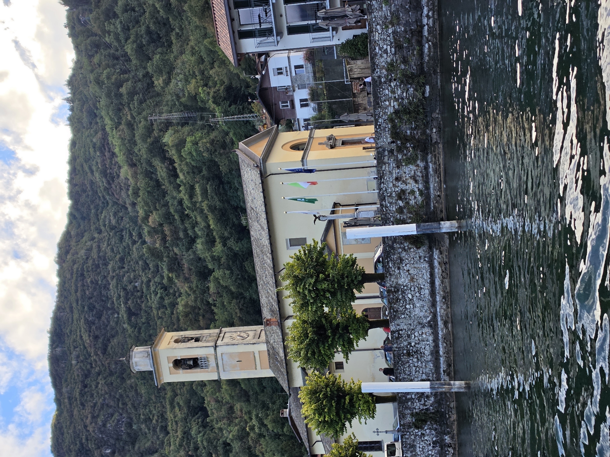 Oliveto Lario's lakeside village and church from multiple angles