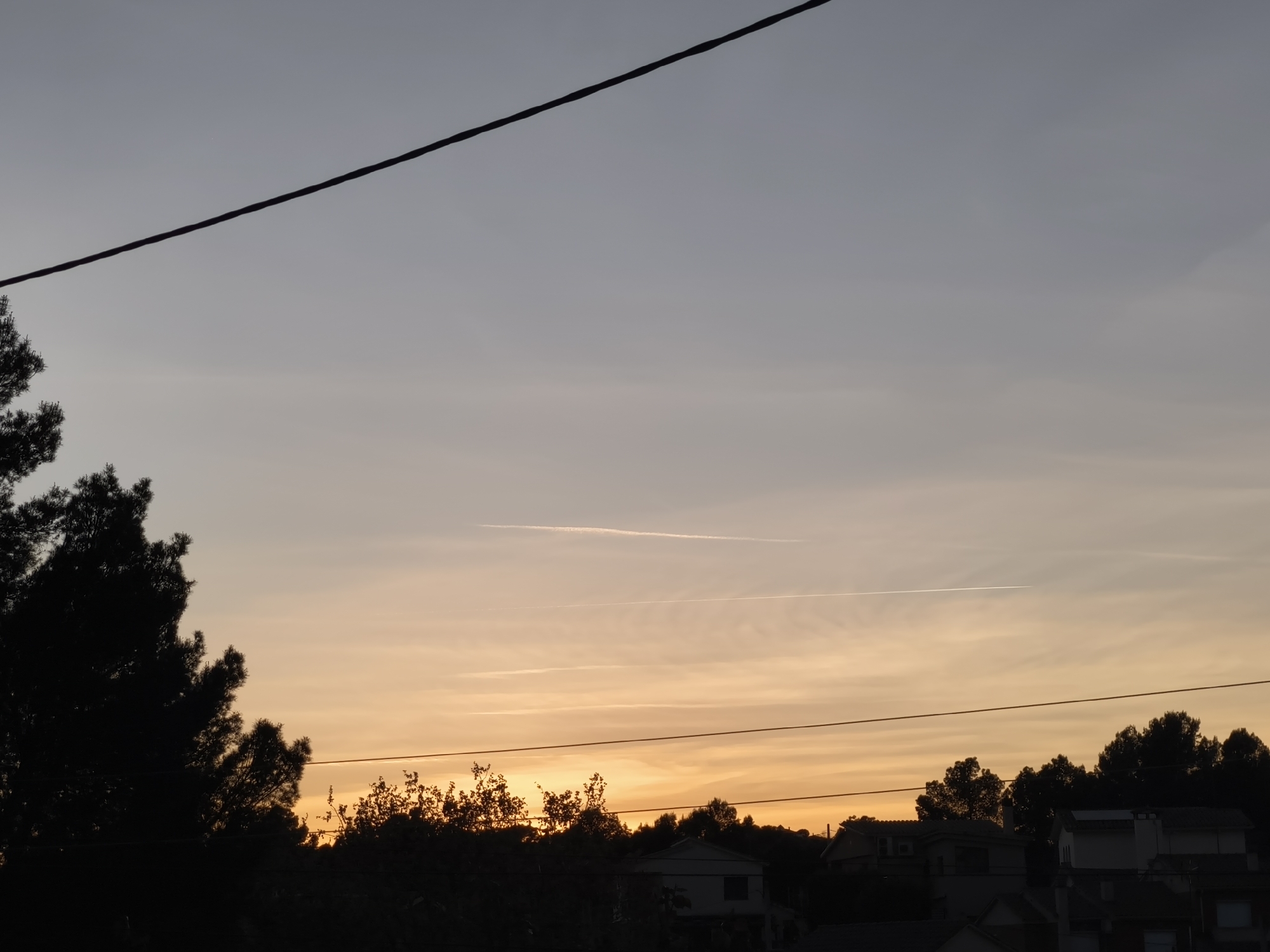 Sunset captured from balcony views in Sant Esteve Sesrovires