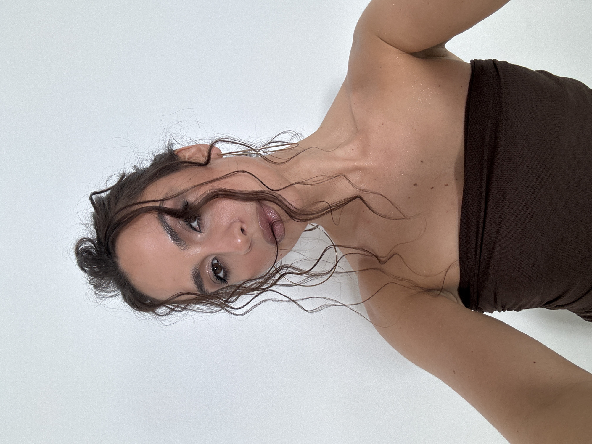 Woman photographs herself near Krasnoyarsk arts institute