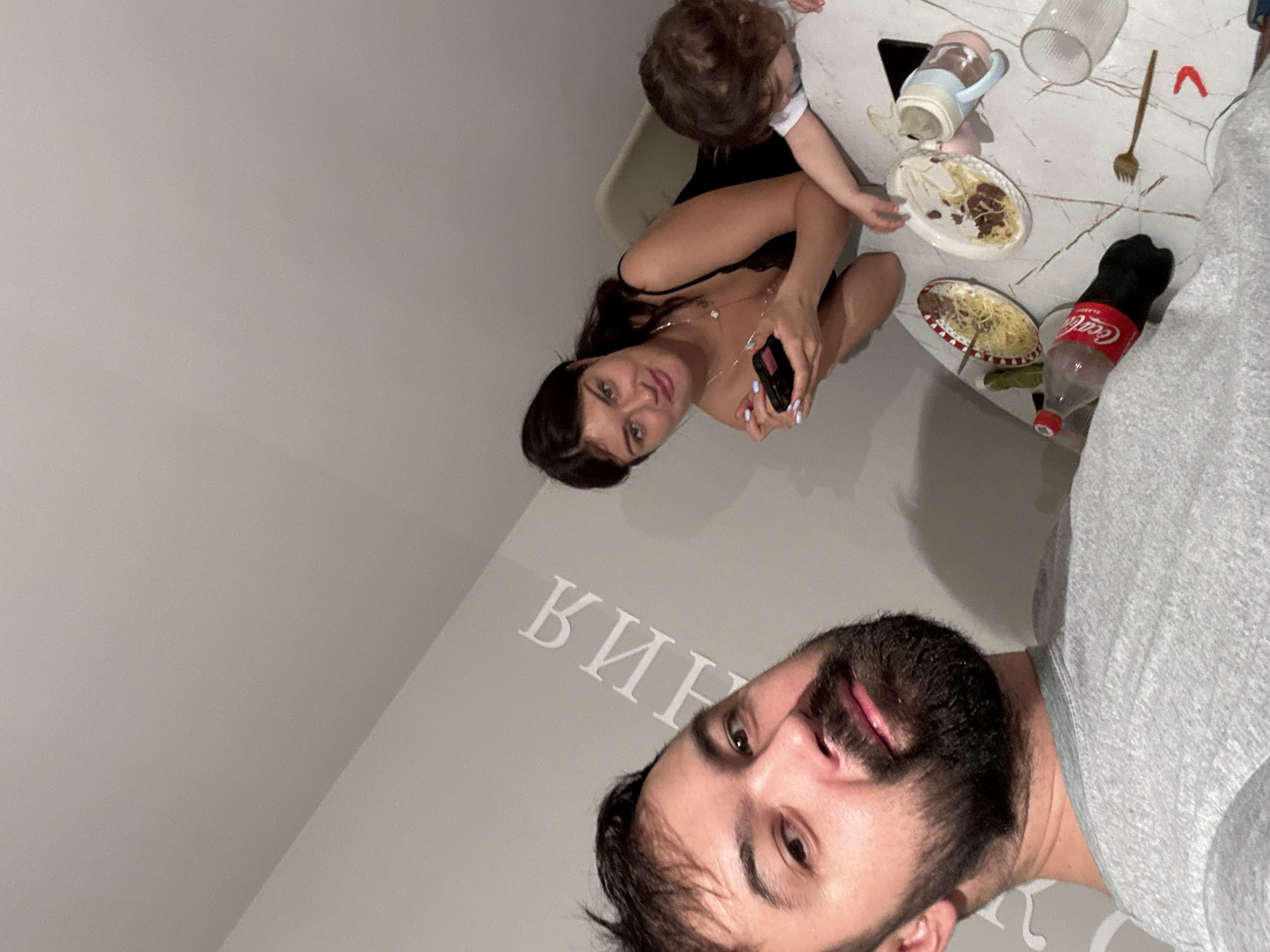 Family gathering captured during dinner in Krasnogorsk home